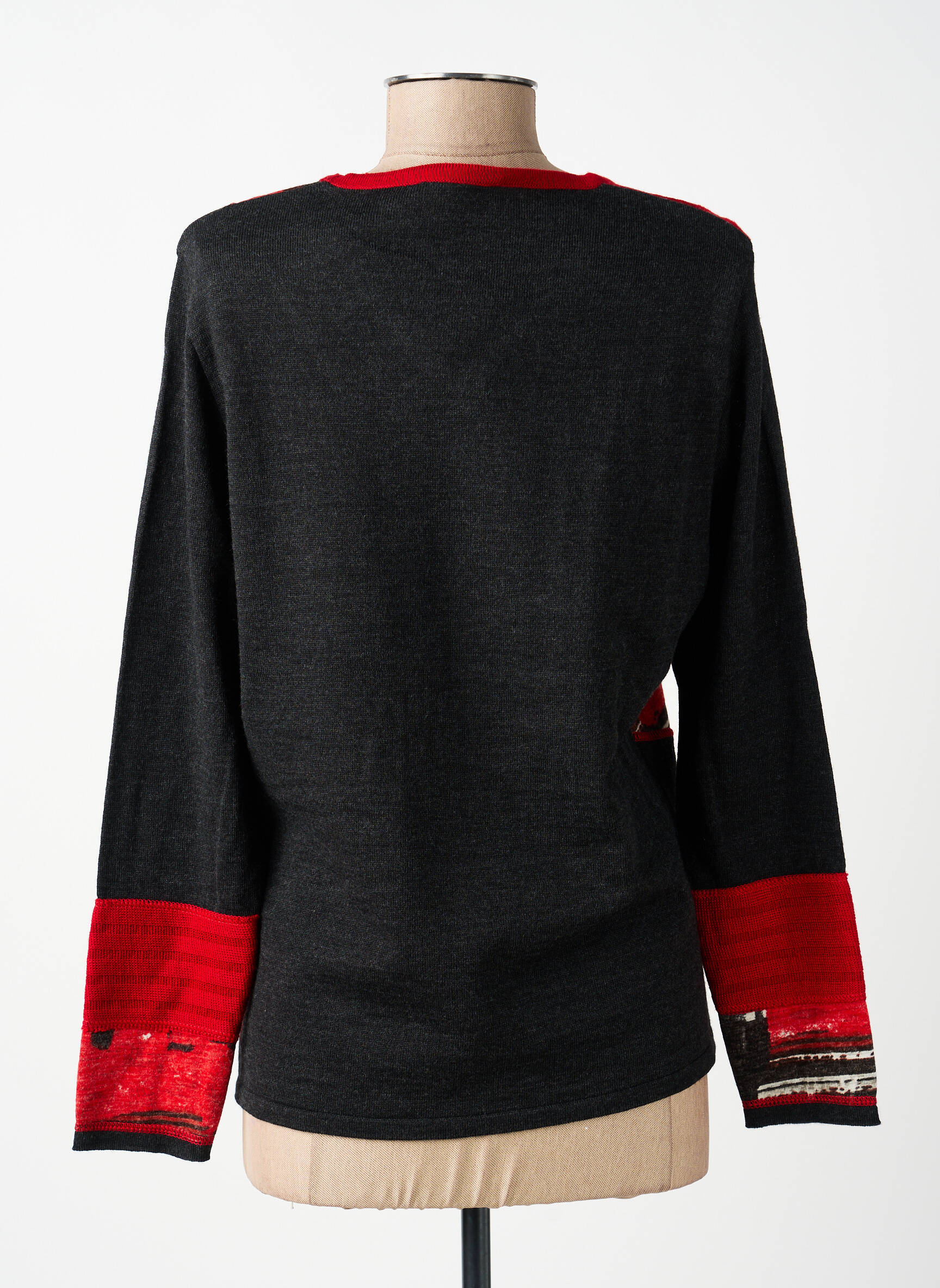 Pull coupe droite manches longues noir GUY DUBOUIS femme