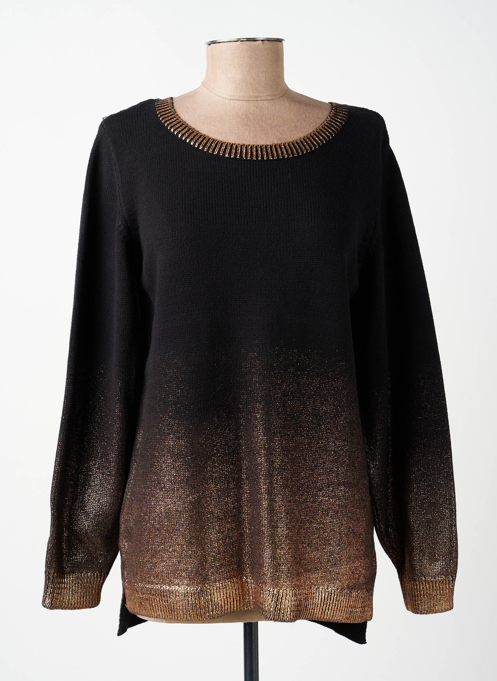 Pull coupe droite manches longues noir MERI & ESCA femme