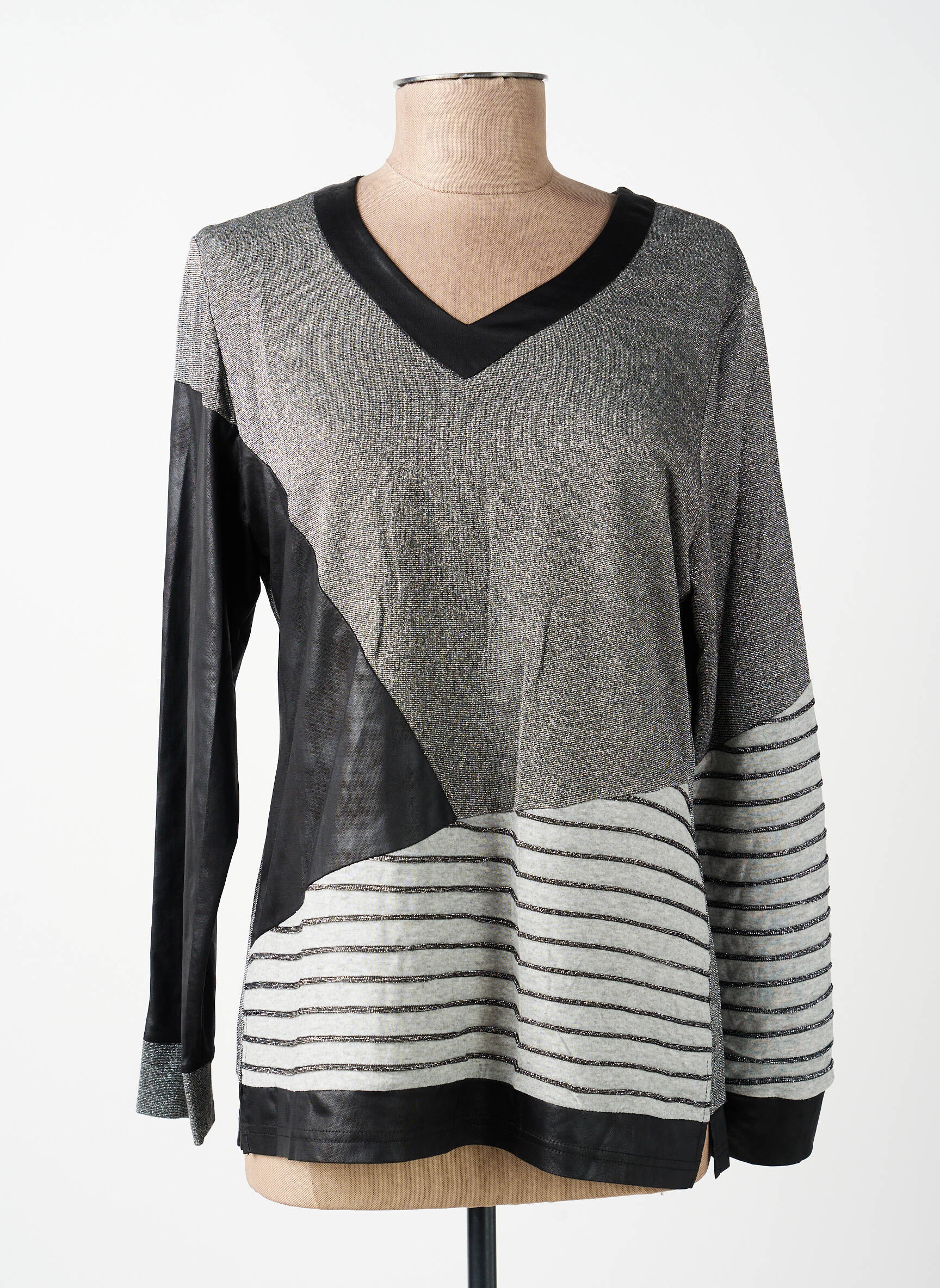 T-shirt manches longues manches longues gris FRANCE RIVOIRE femme