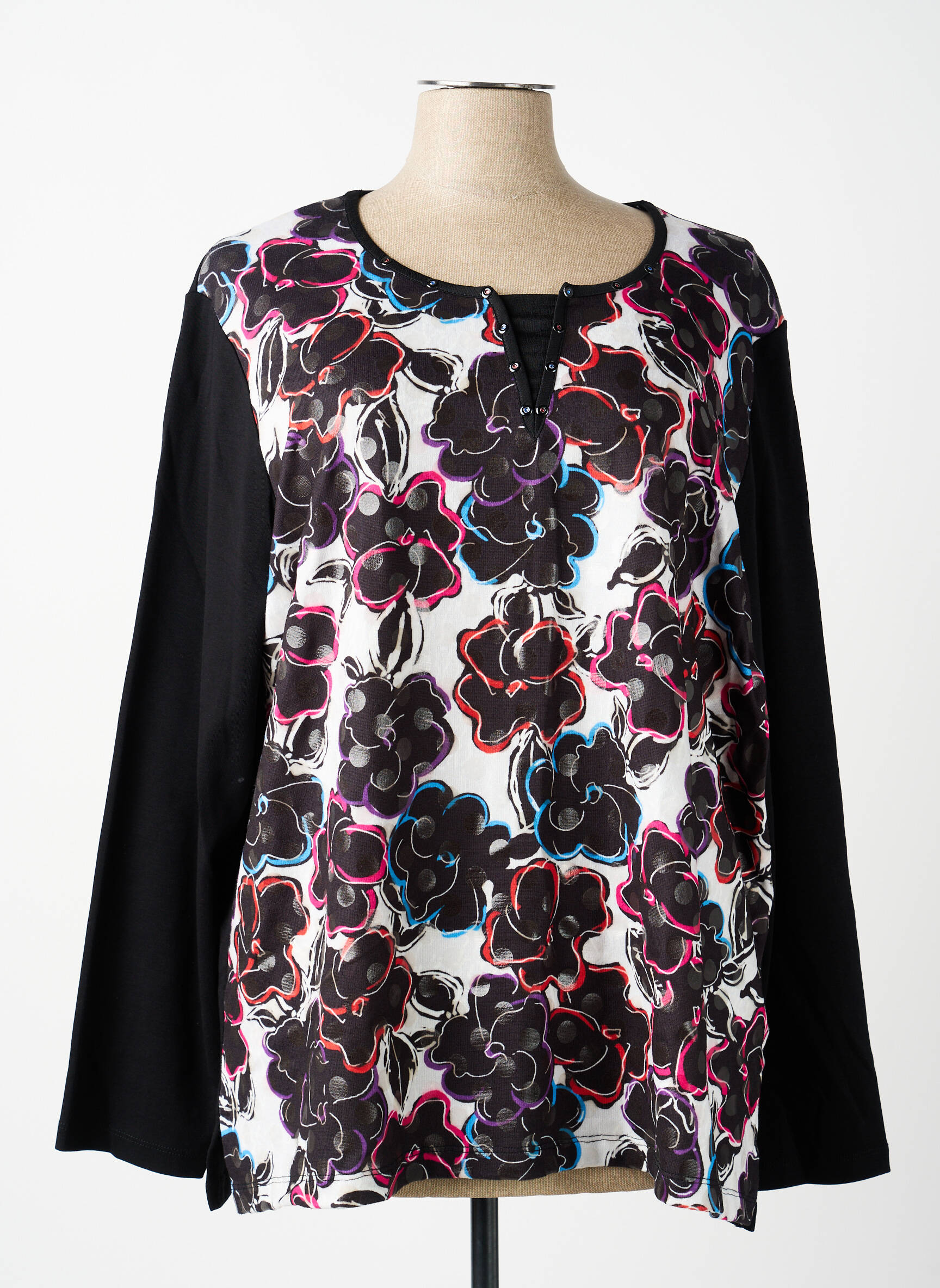 T-shirt manches longues manches longues noir BAGORAZ femme