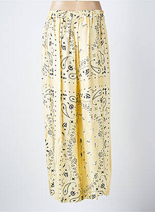 Pantalon large coupe fluide taille normale jaune AMY&CLO femme