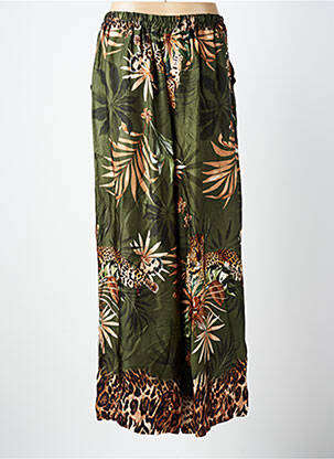 Pantalon large coupe fluide taille normale vert C'MELODIE femme