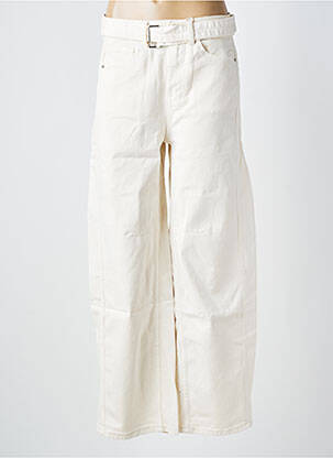 Jeans coupe large taille à pinces taille haute beige NOVO&KAROSTAR femme