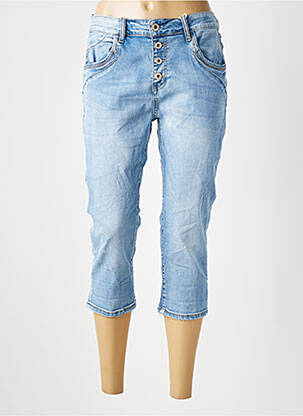 Pantacourt stretch taille normale bleu KAROSTAR femme