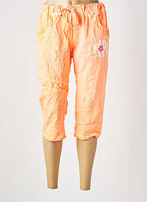 Corsaire délavé taille normale orange MADE IN ITALY femme