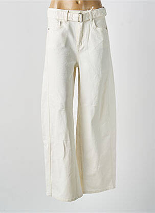 Jeans coupe large taille à pinces taille haute blanc NOVO&KAROSTAR femme