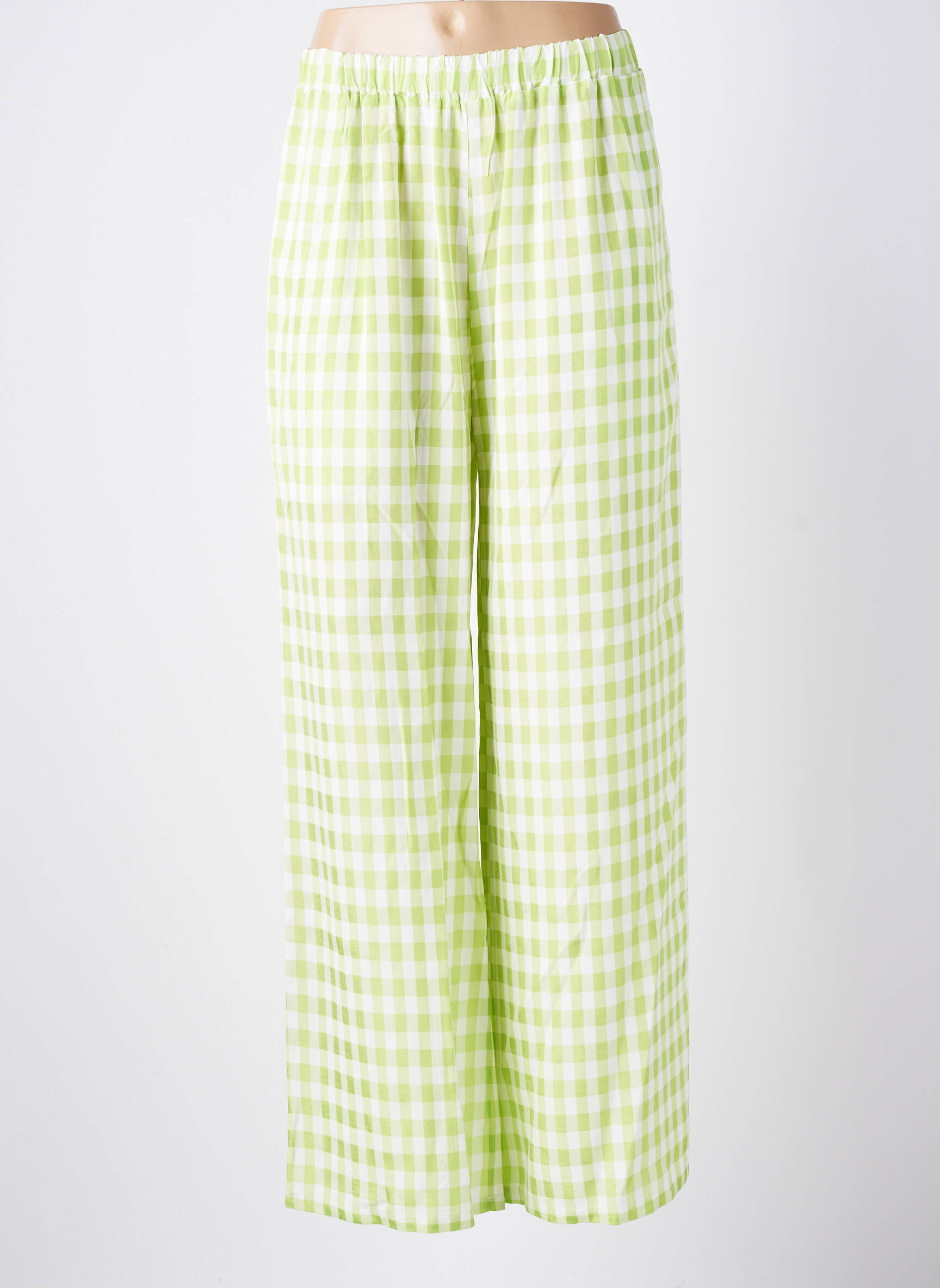 Pantalon large tissage popeline taille normale vert LES ACOLYTES femme