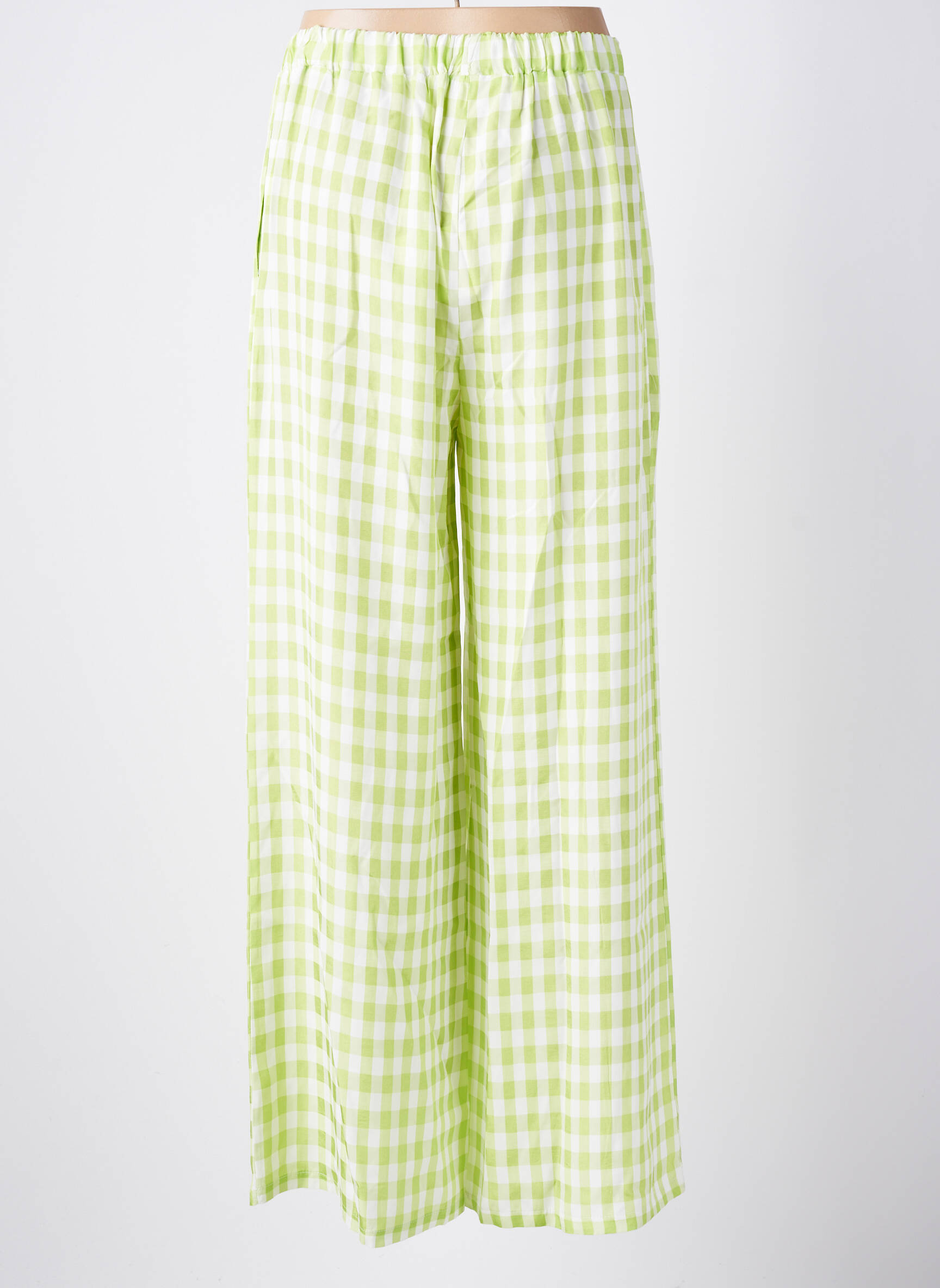 Pantalon large tissage popeline taille normale vert LES ACOLYTES femme