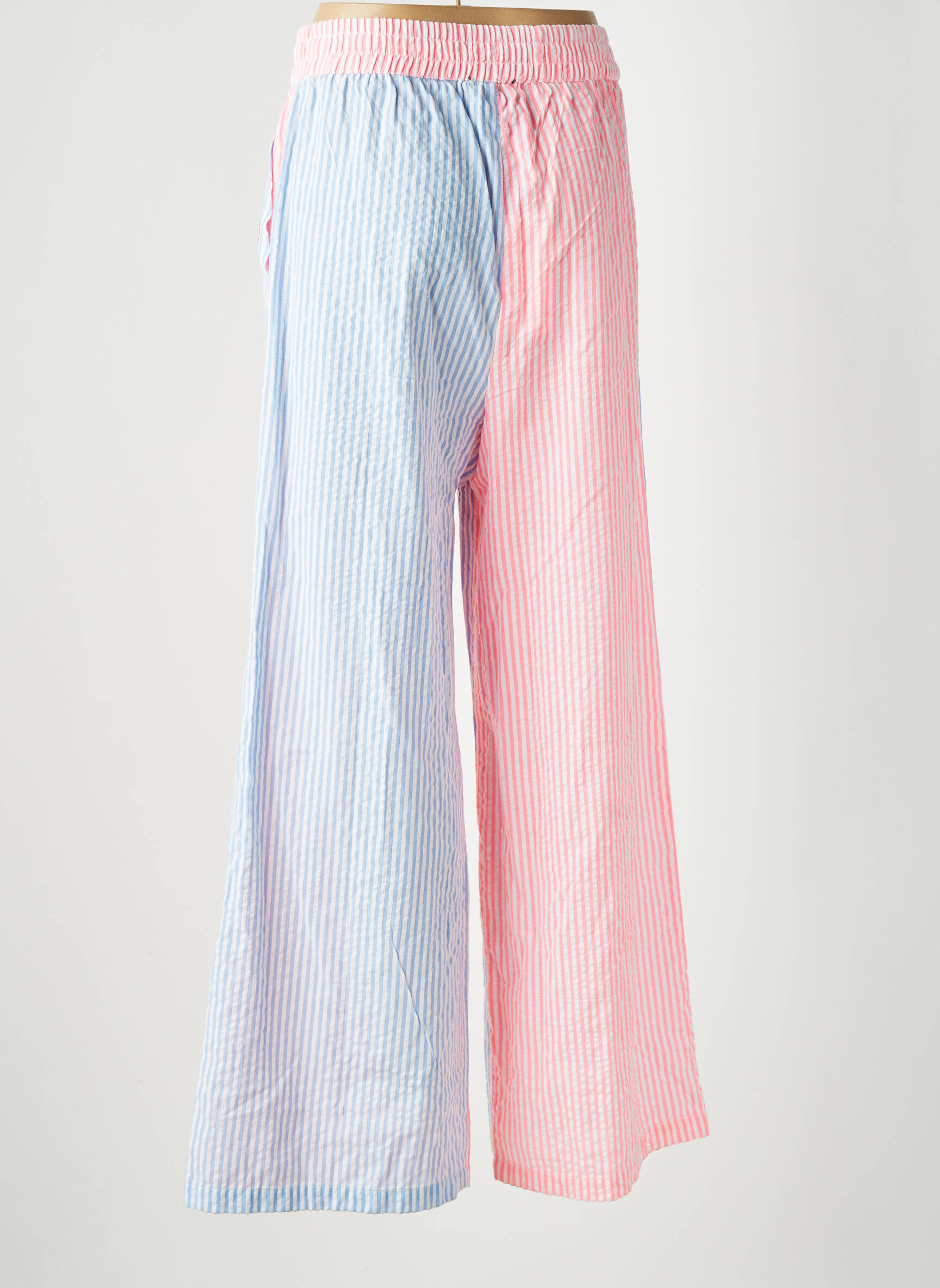 Pantalon large tissage popeline taille normale rose GOLD&SILVER PARIS femme