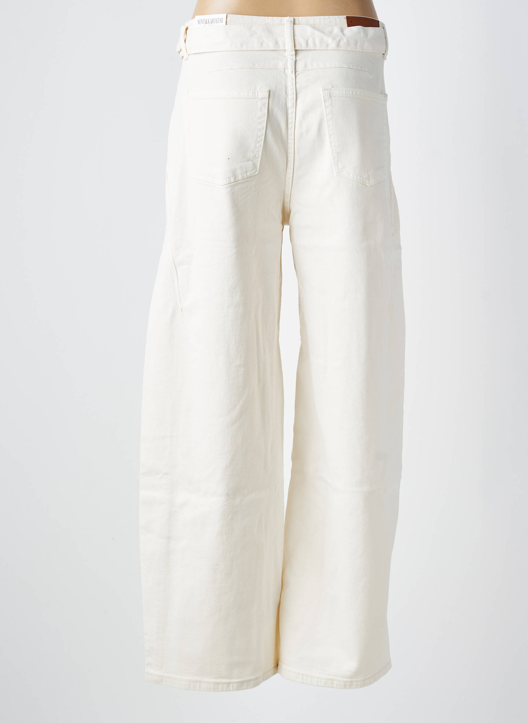 Jeans coupe large taille à pinces taille haute beige NOVO&KAROSTAR femme