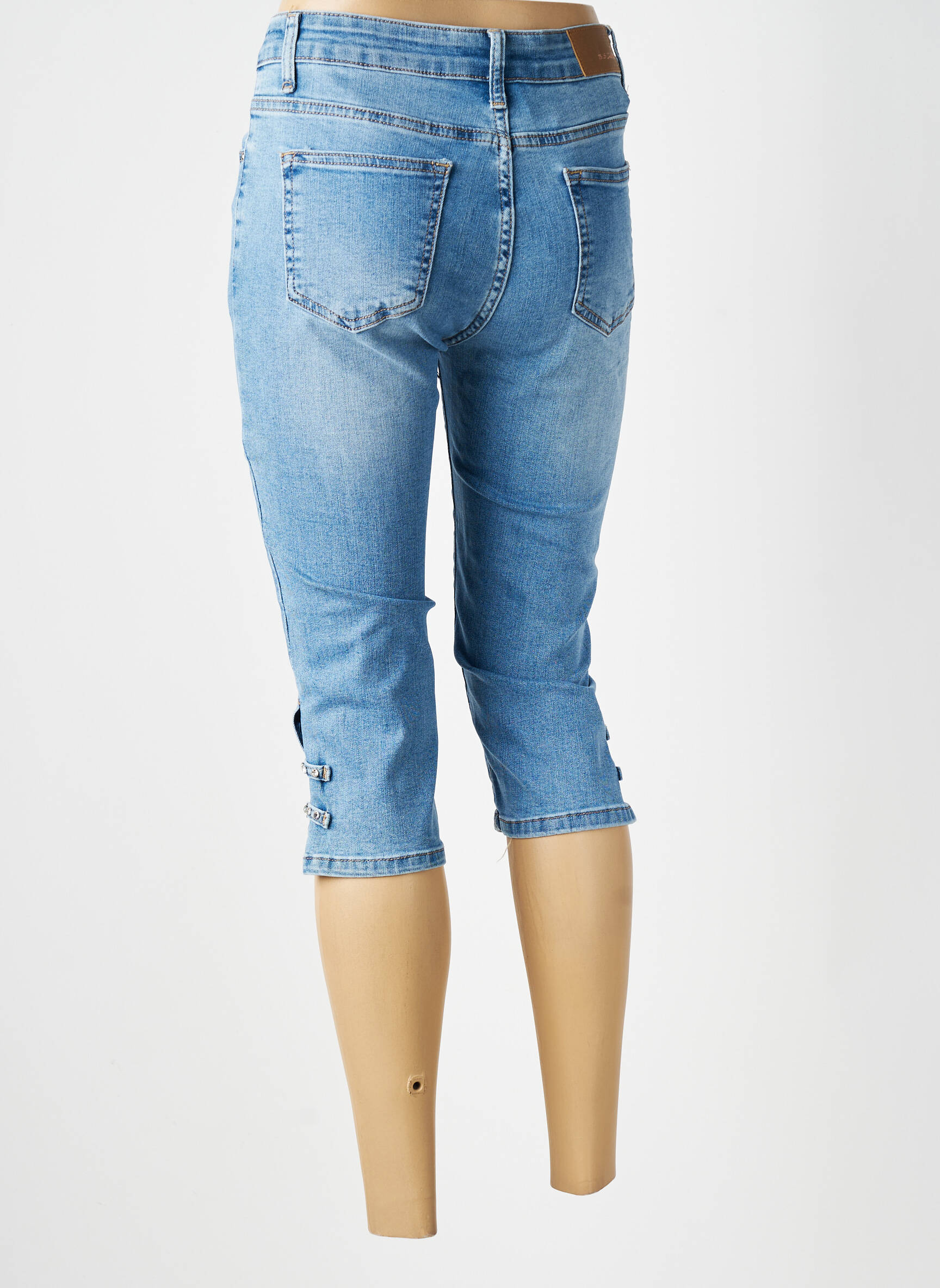 Corsaire délavé taille haute bleu BS JEANS femme