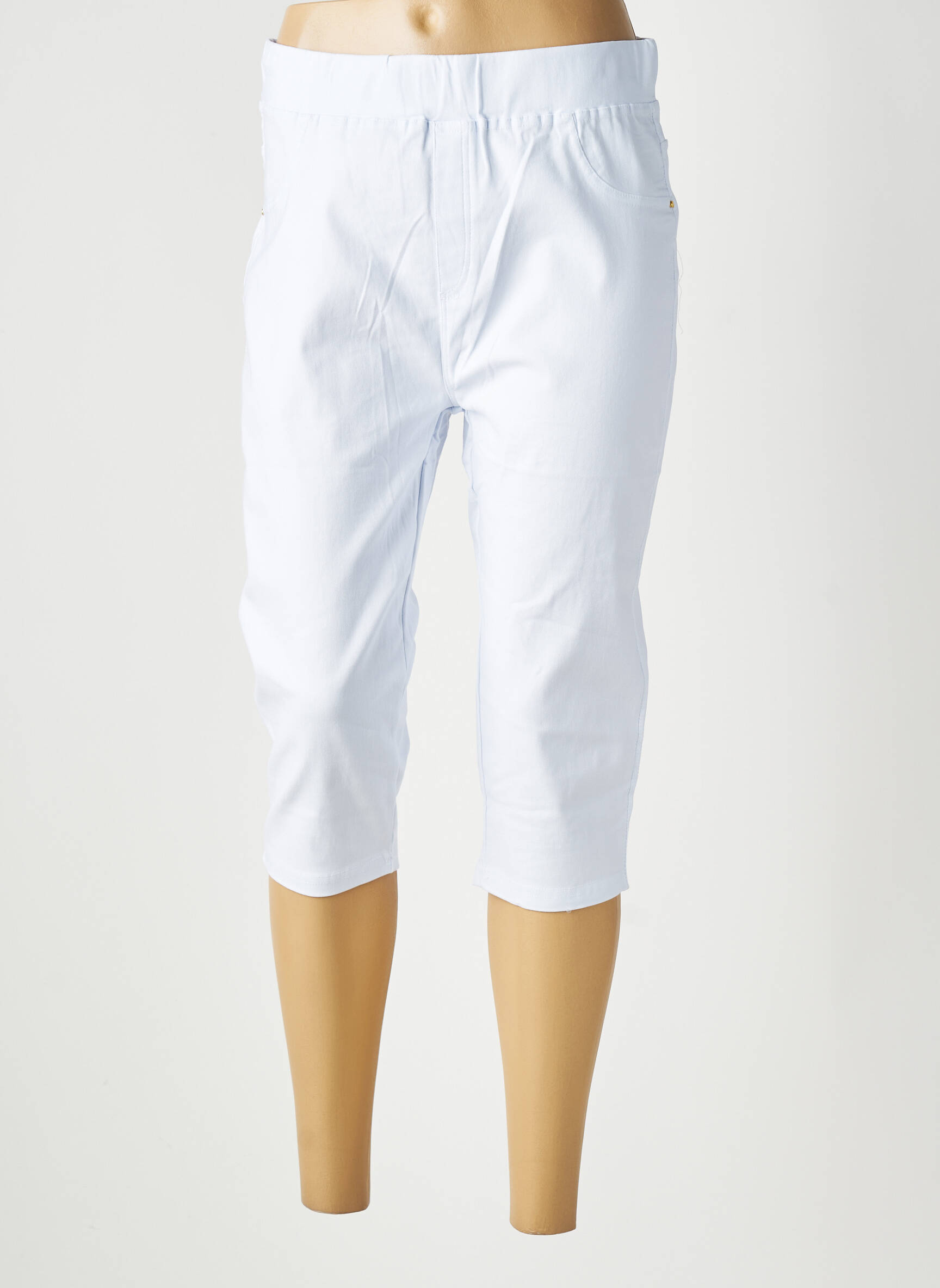 Corsaire stretch taille normale blanc CHRISTY femme