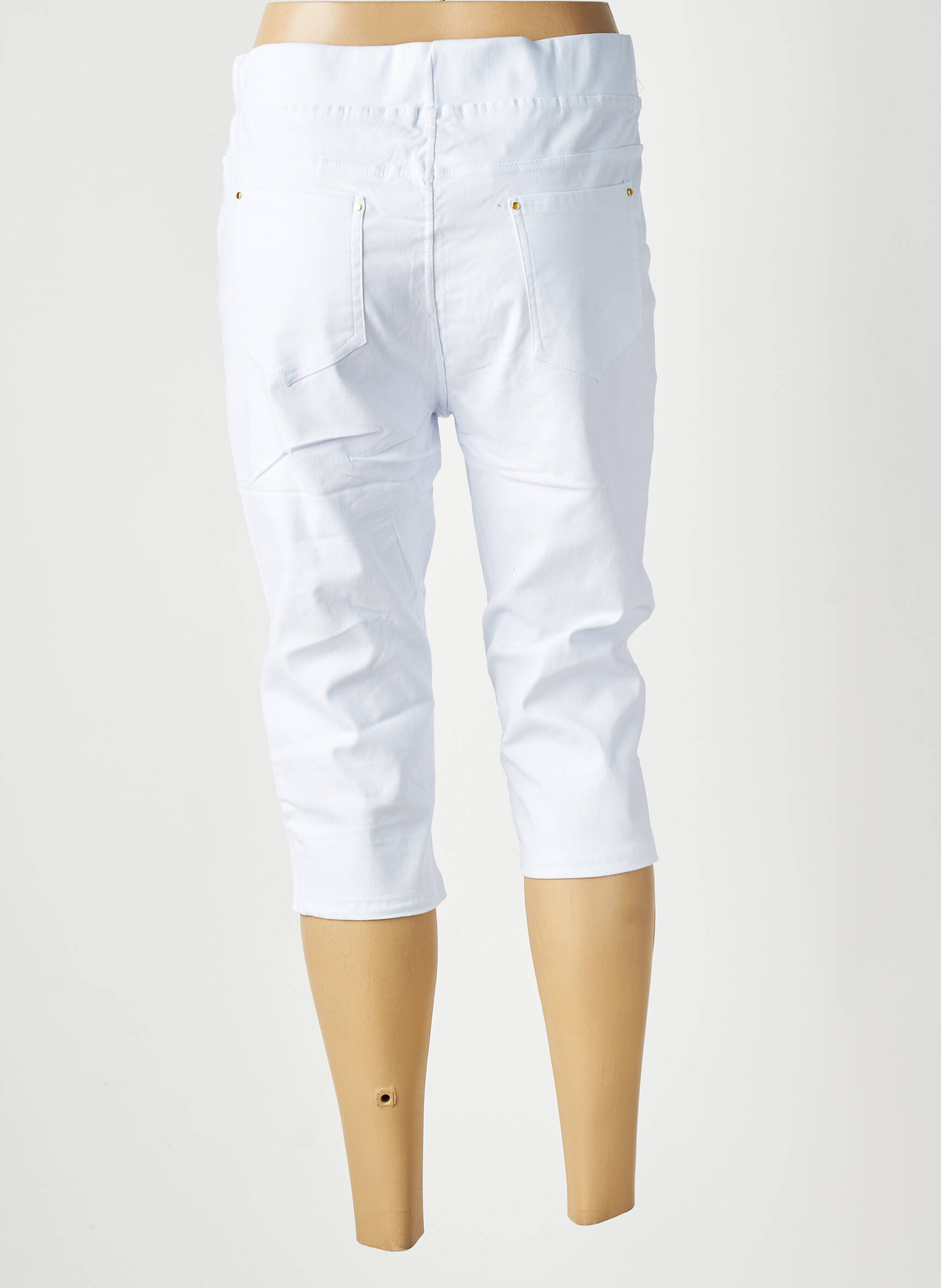 Corsaire stretch taille normale blanc CHRISTY femme