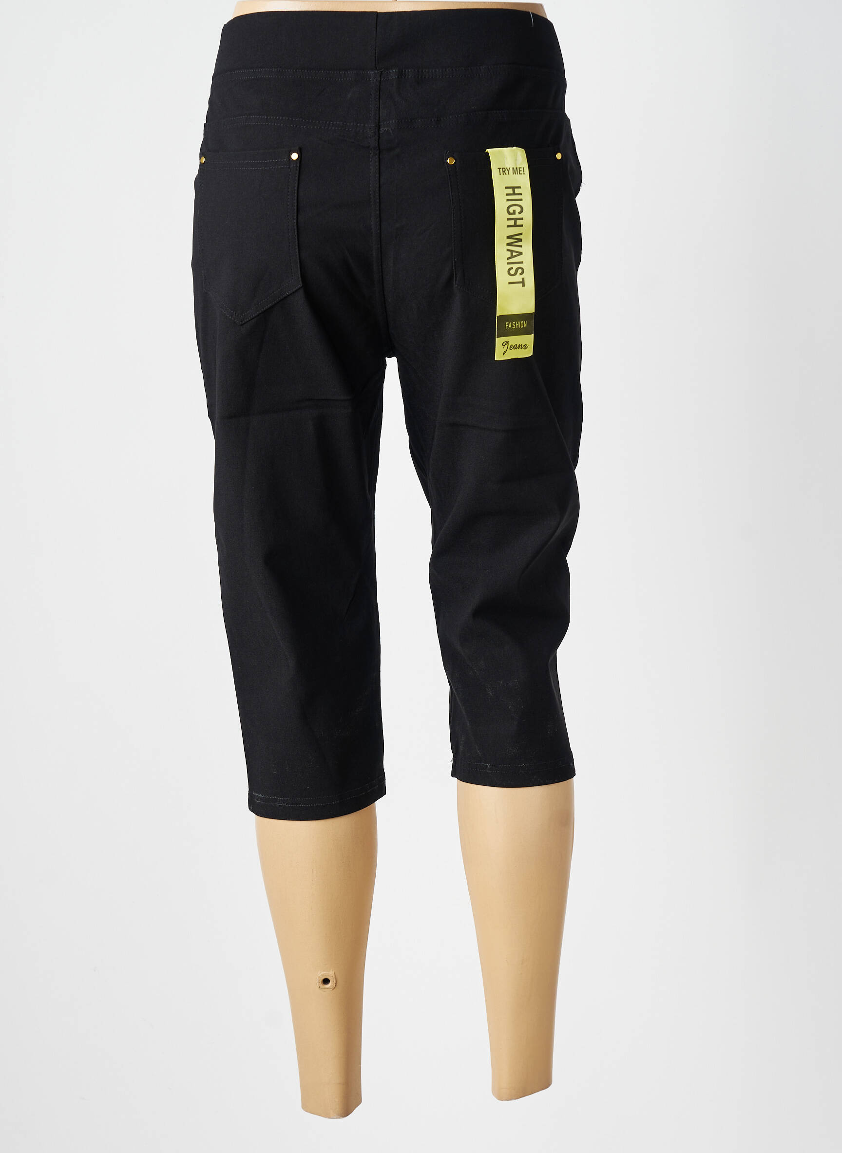 Corsaire stretch taille normale noir CHRISTY femme
