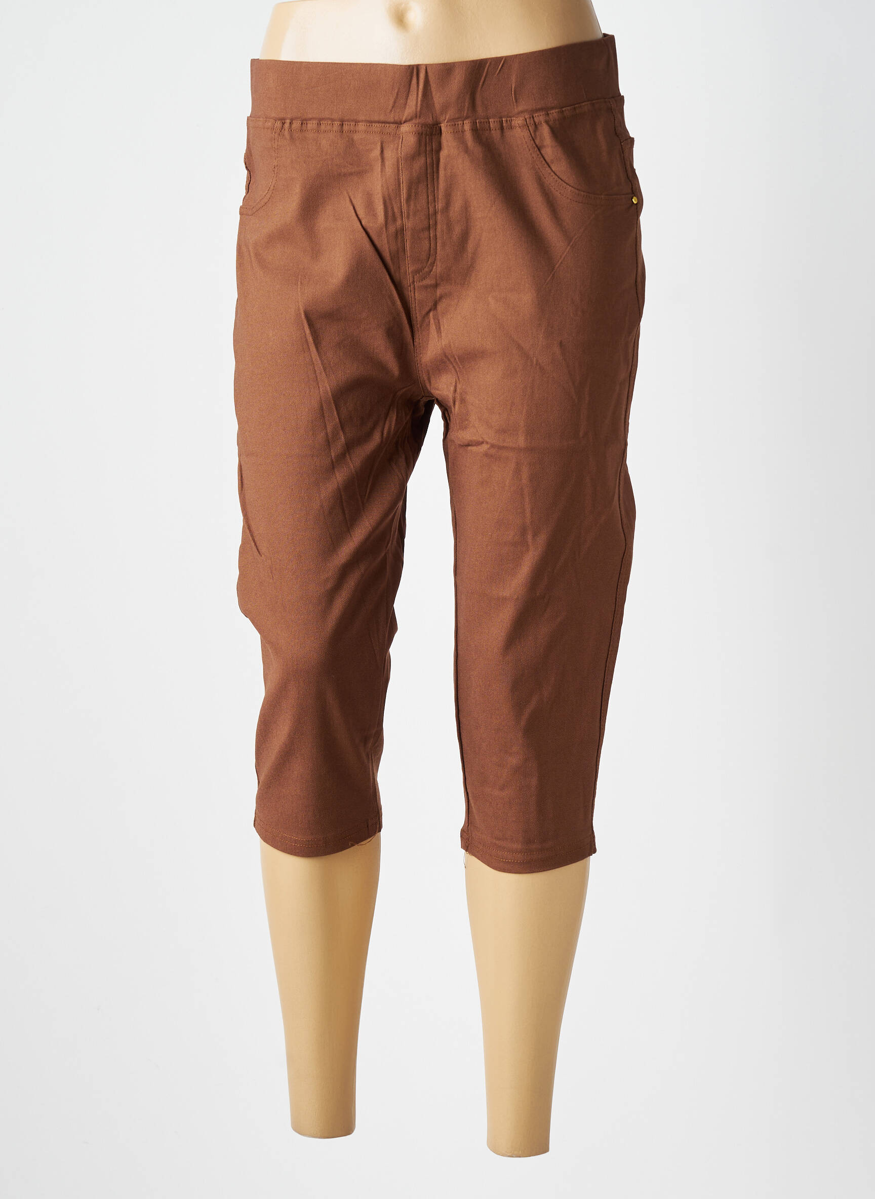 Corsaire stretch taille normale marron CHRISTY femme