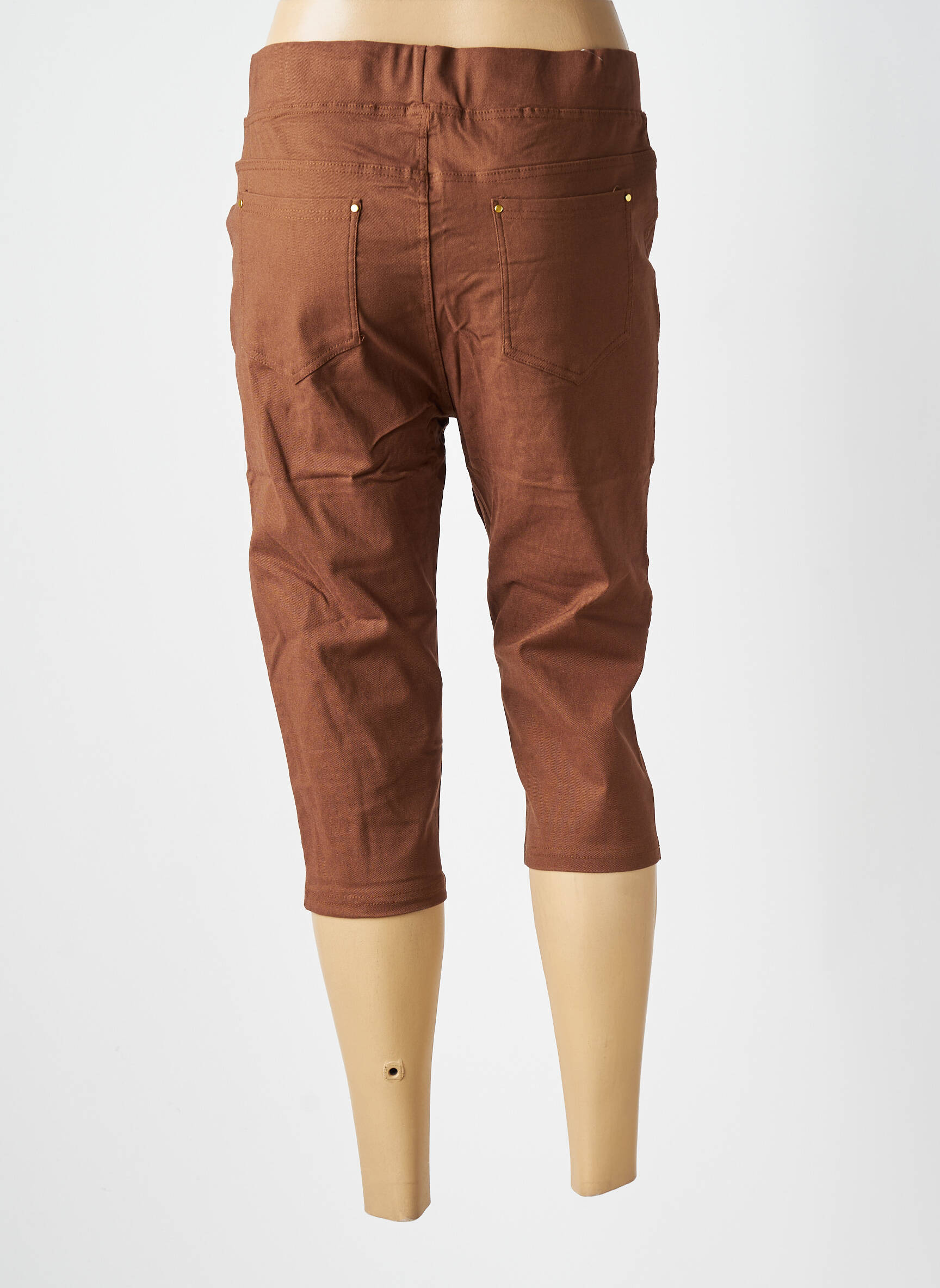 Corsaire stretch taille normale marron CHRISTY femme