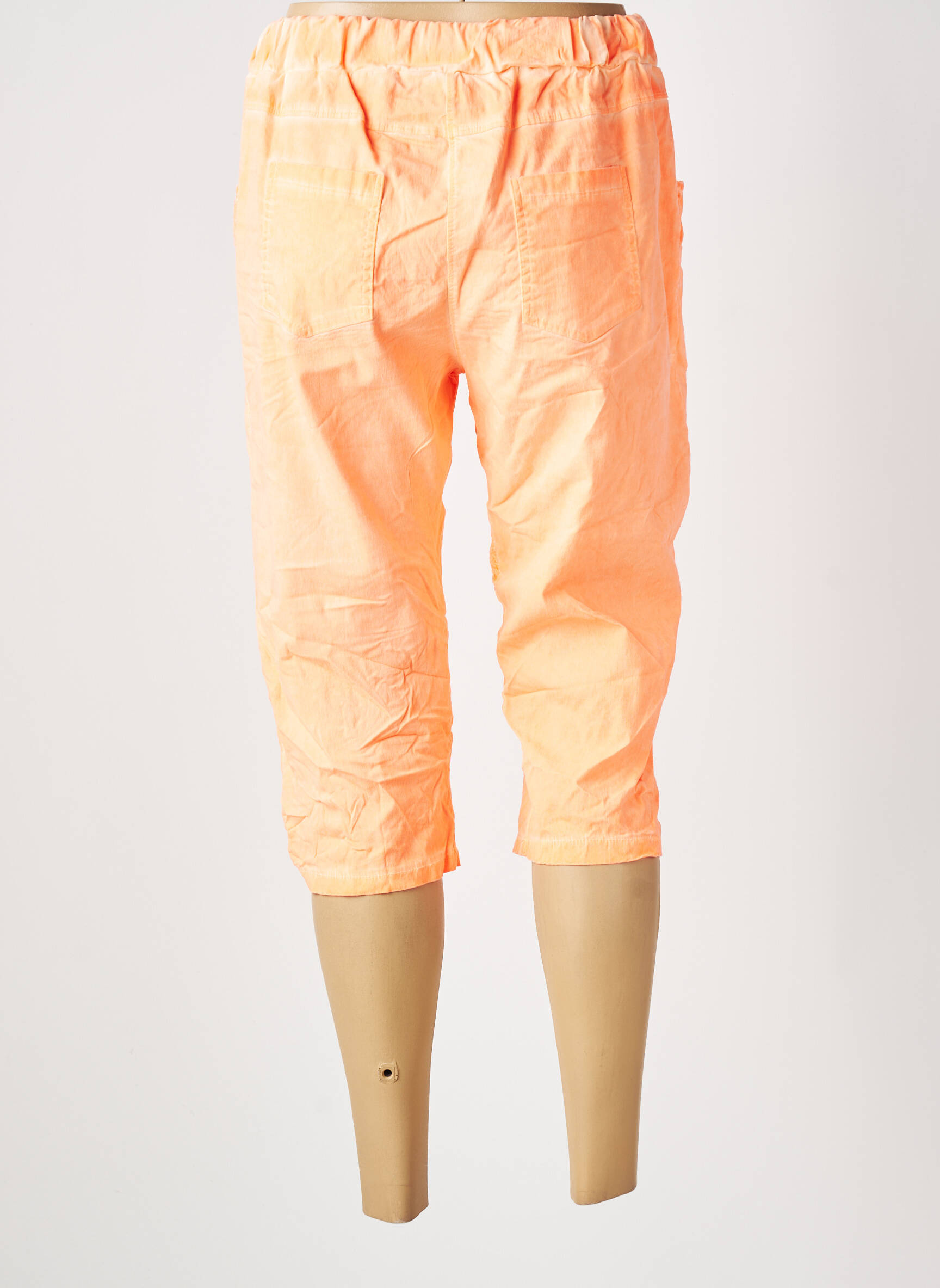 Corsaire délavé taille normale orange MADE IN ITALY femme