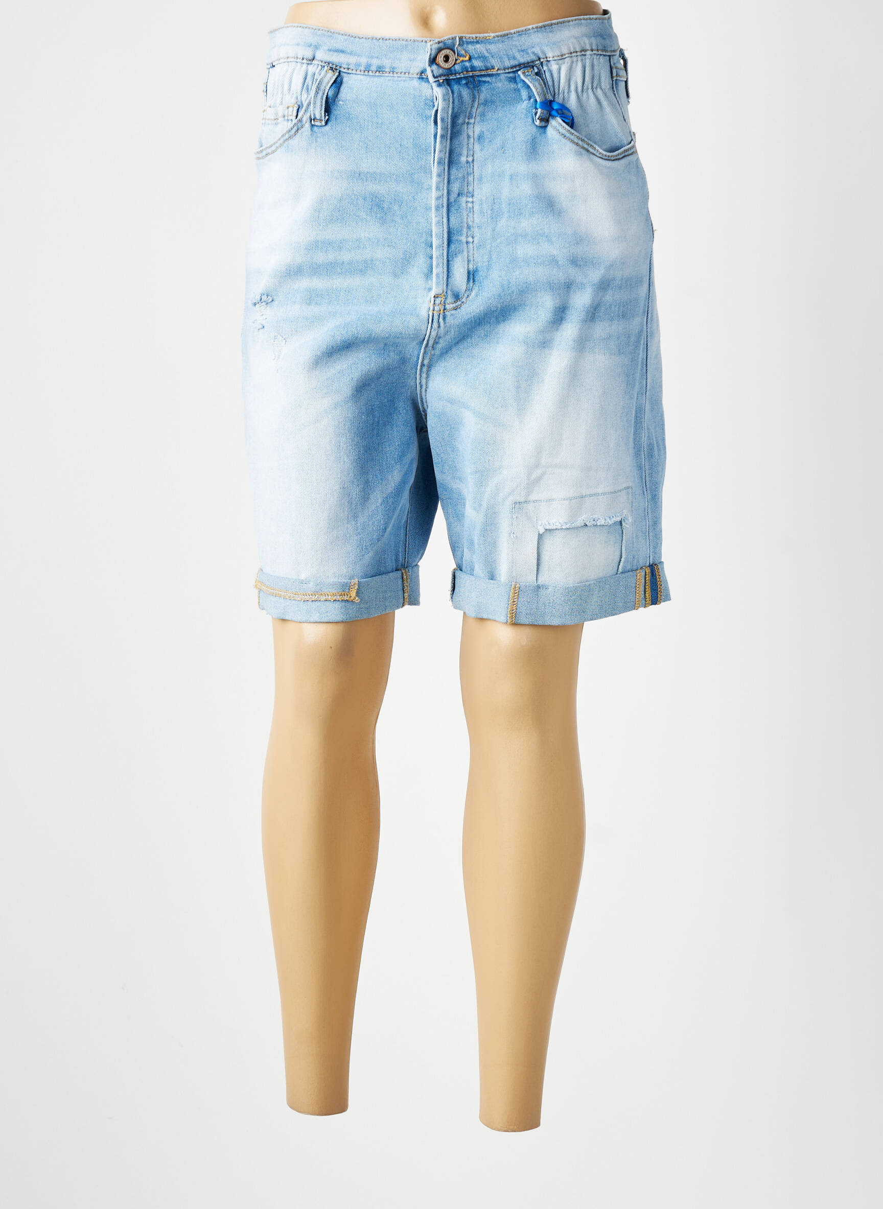 Bermuda coupe droite taille normale bleu S.WOMAN femme