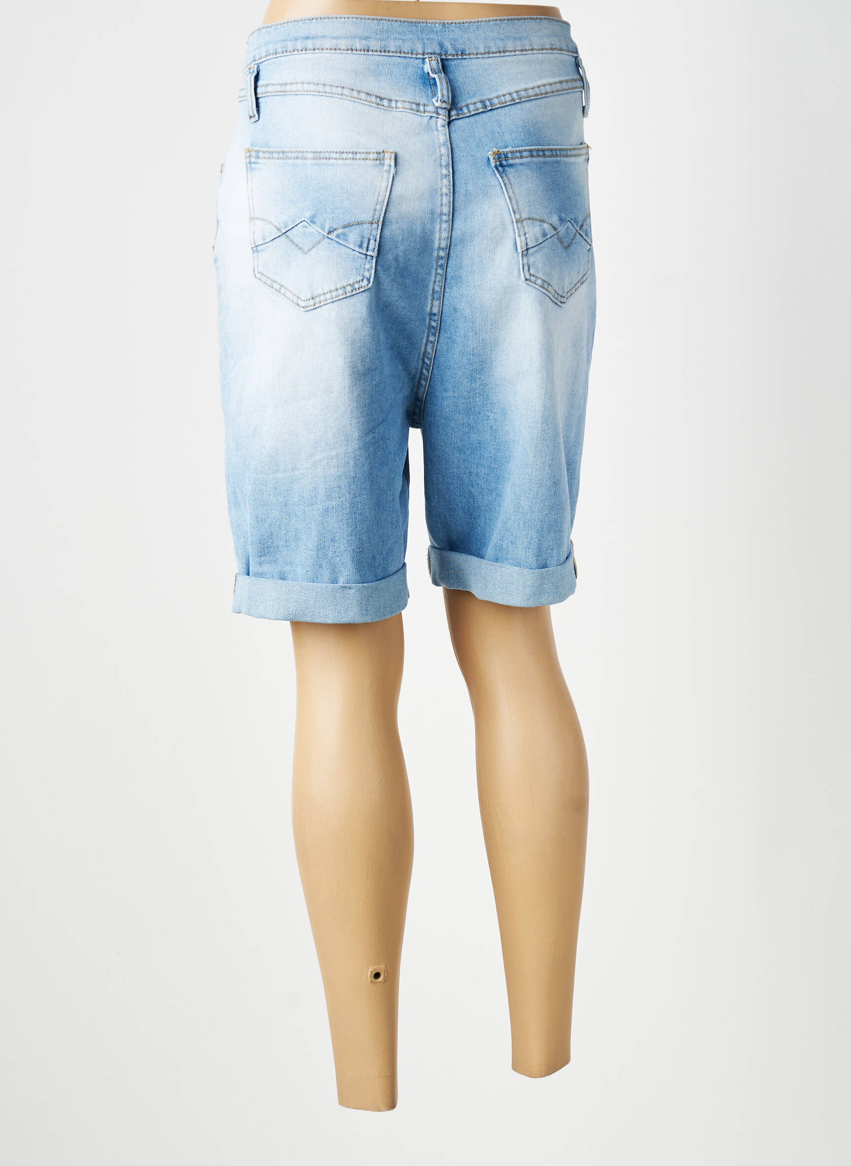Bermuda coupe droite taille normale bleu S.WOMAN femme