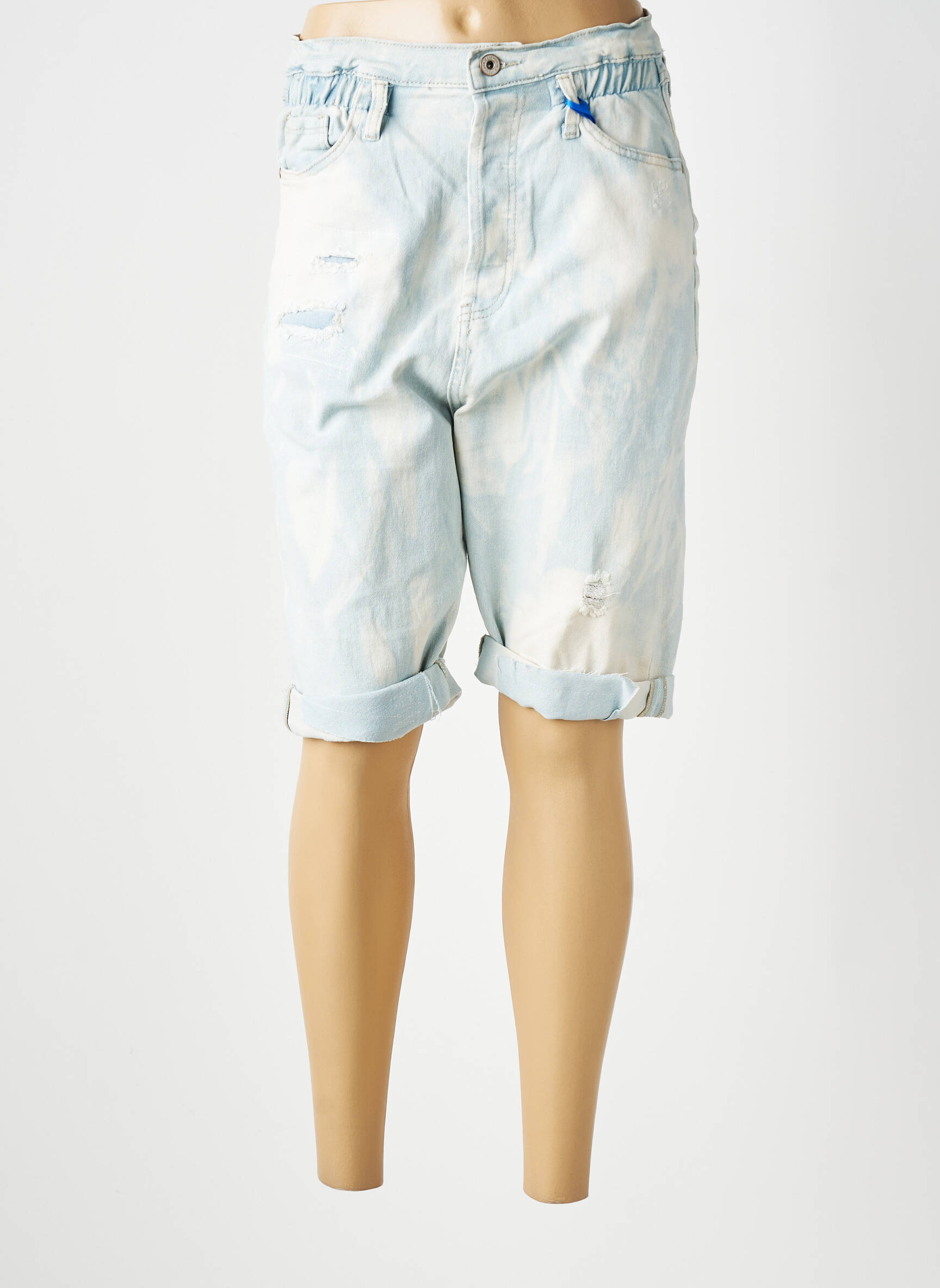 Bermuda taille élastique taille normale bleu S.WOMAN femme