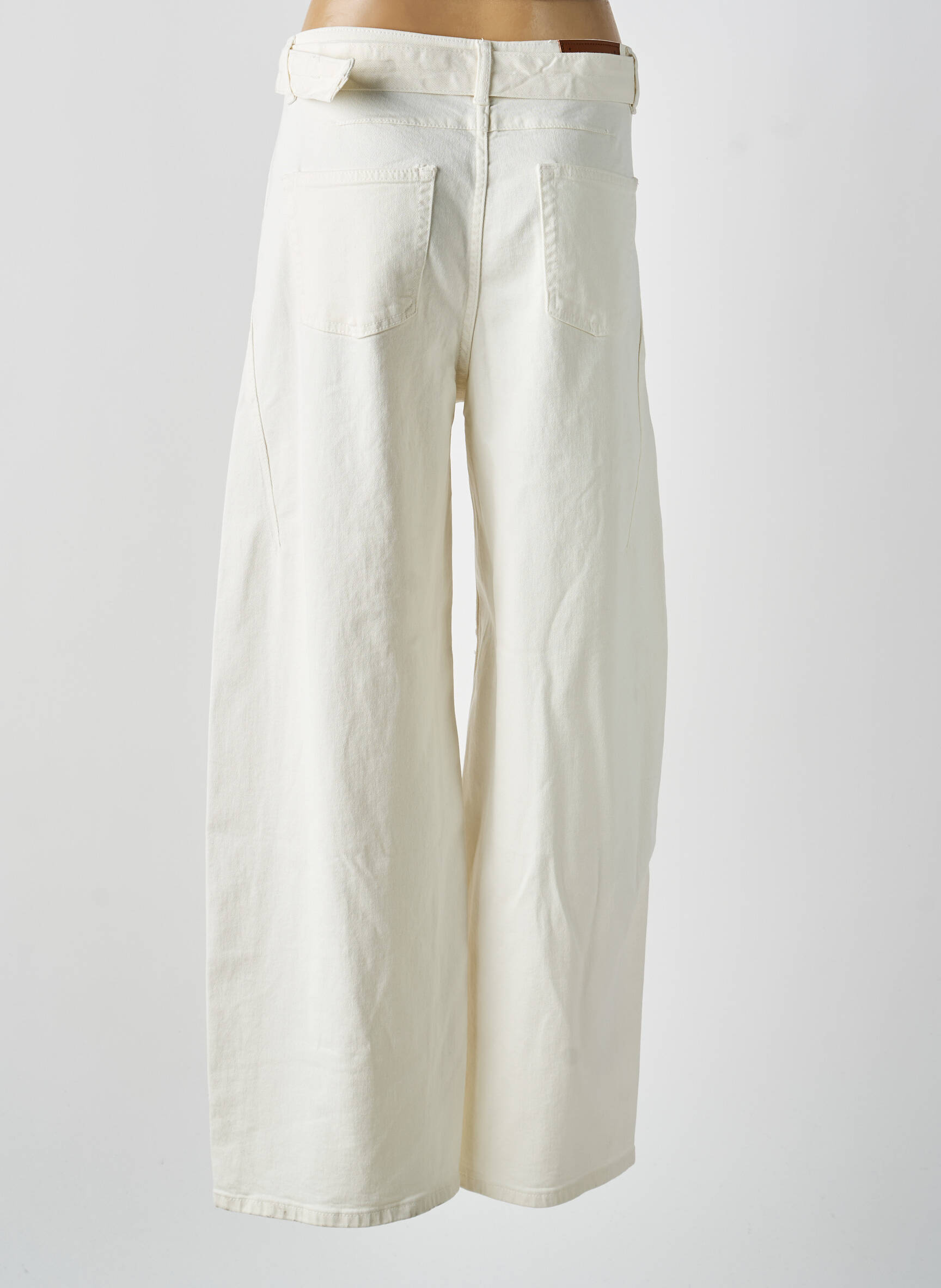 Jeans coupe large taille à pinces taille haute blanc NOVO&KAROSTAR femme