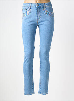 Jeans coupe slim stretch taille normale bleu B.S JEANS femme