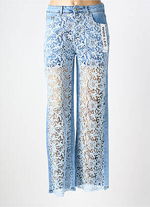 Jeans coupe droite stretch taille normale bleu B.S JEANS femme