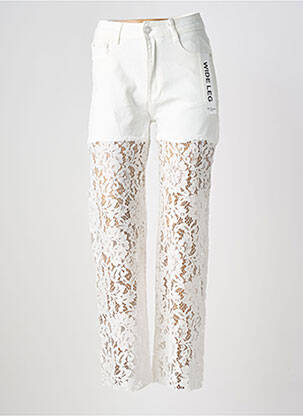 Jeans coupe slim stretch taille normale blanc B.S JEANS femme