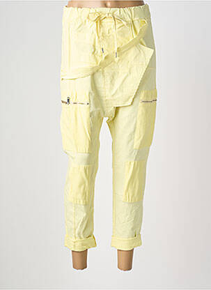 Pantalon 7/8 stretch taille normale jaune NEW COLLECTION femme