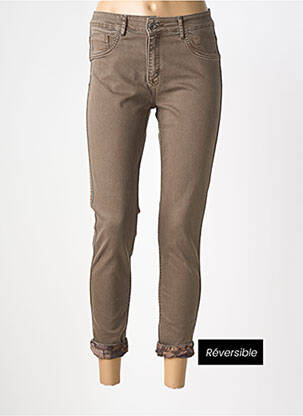 Pantalon slim stretch taille normale vert MAISON ONADO femme