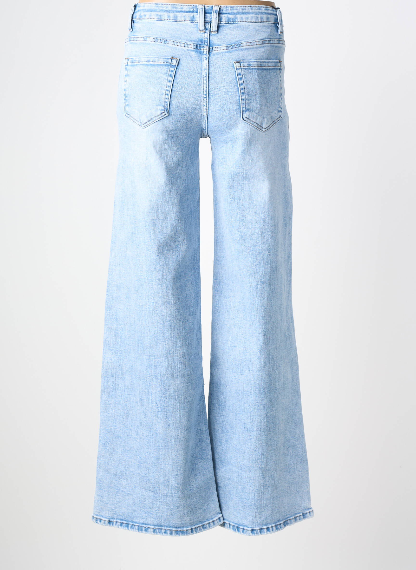Jeans coupe large stretch taille normale bleu CECILE WANG femme