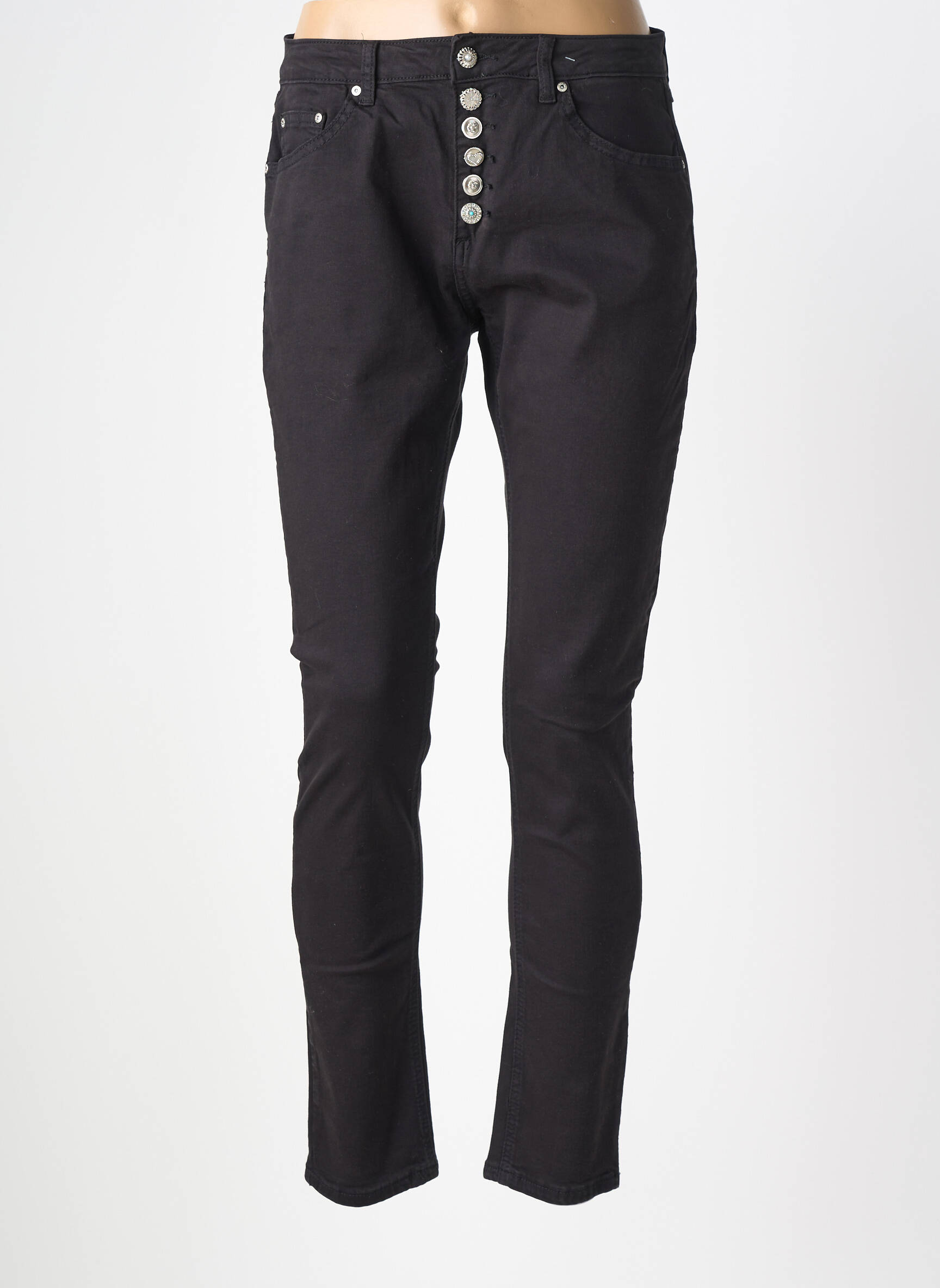 Jeans coupe slim stretch taille normale noir PLACE DU JOUR femme