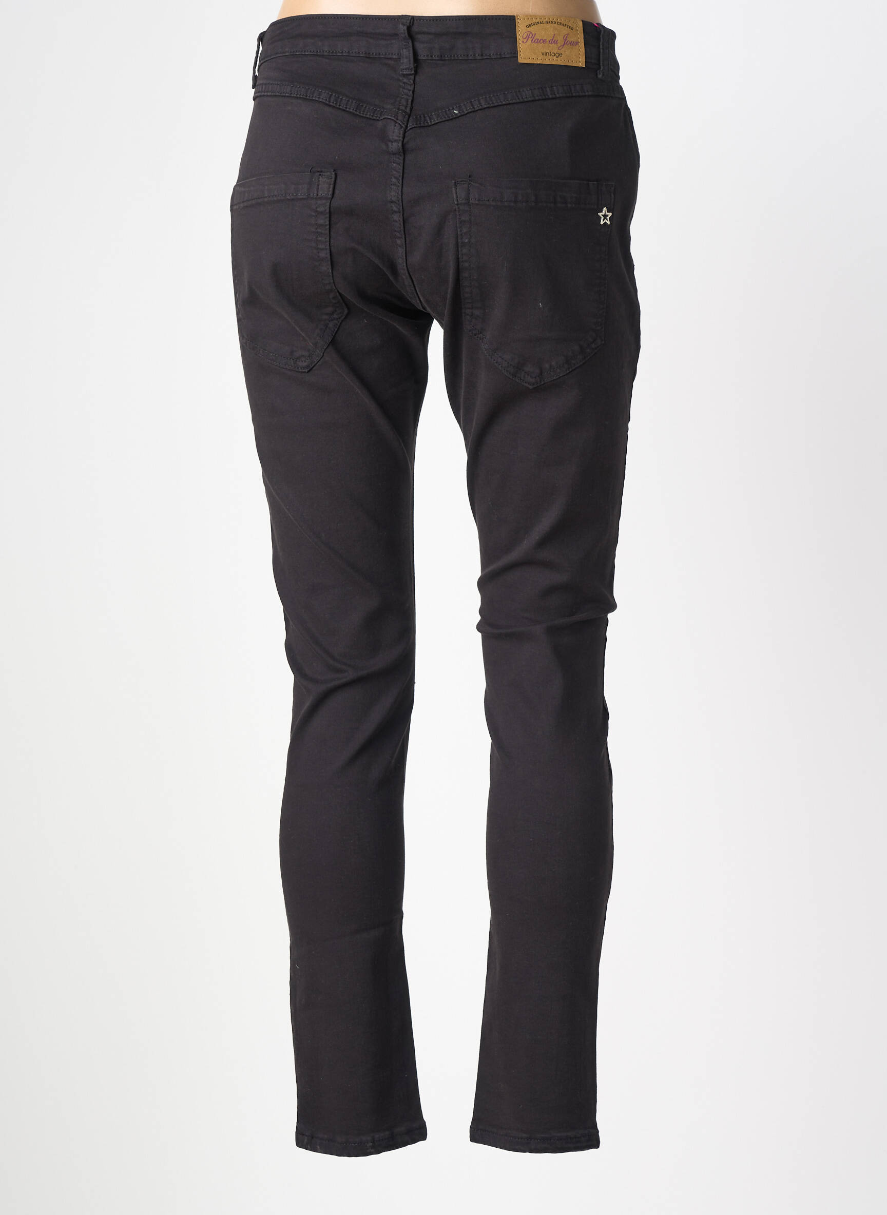 Jeans coupe slim stretch taille normale noir PLACE DU JOUR femme