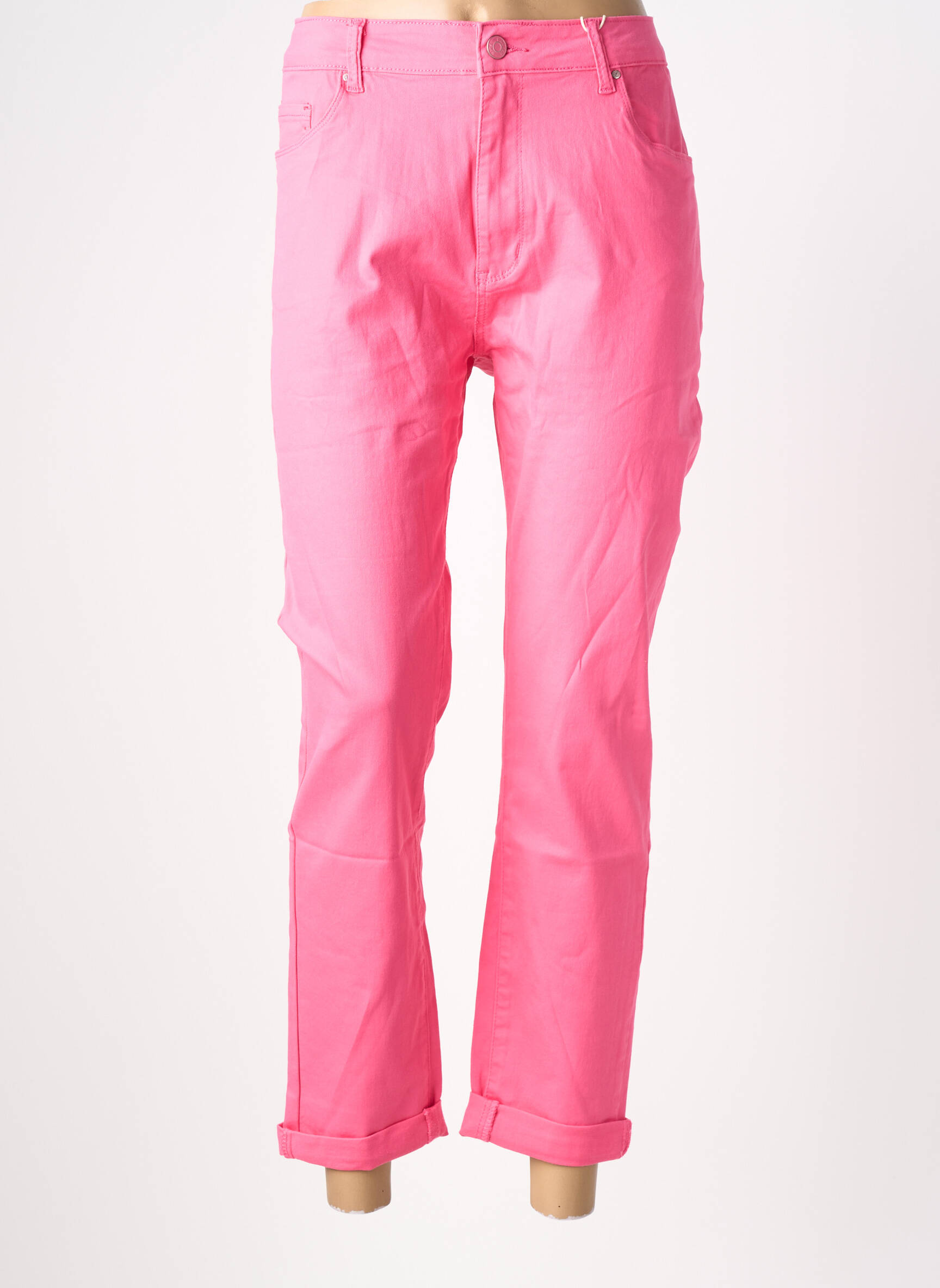 Pantalon 7/8 stretch taille normale rose NINA CARTER femme