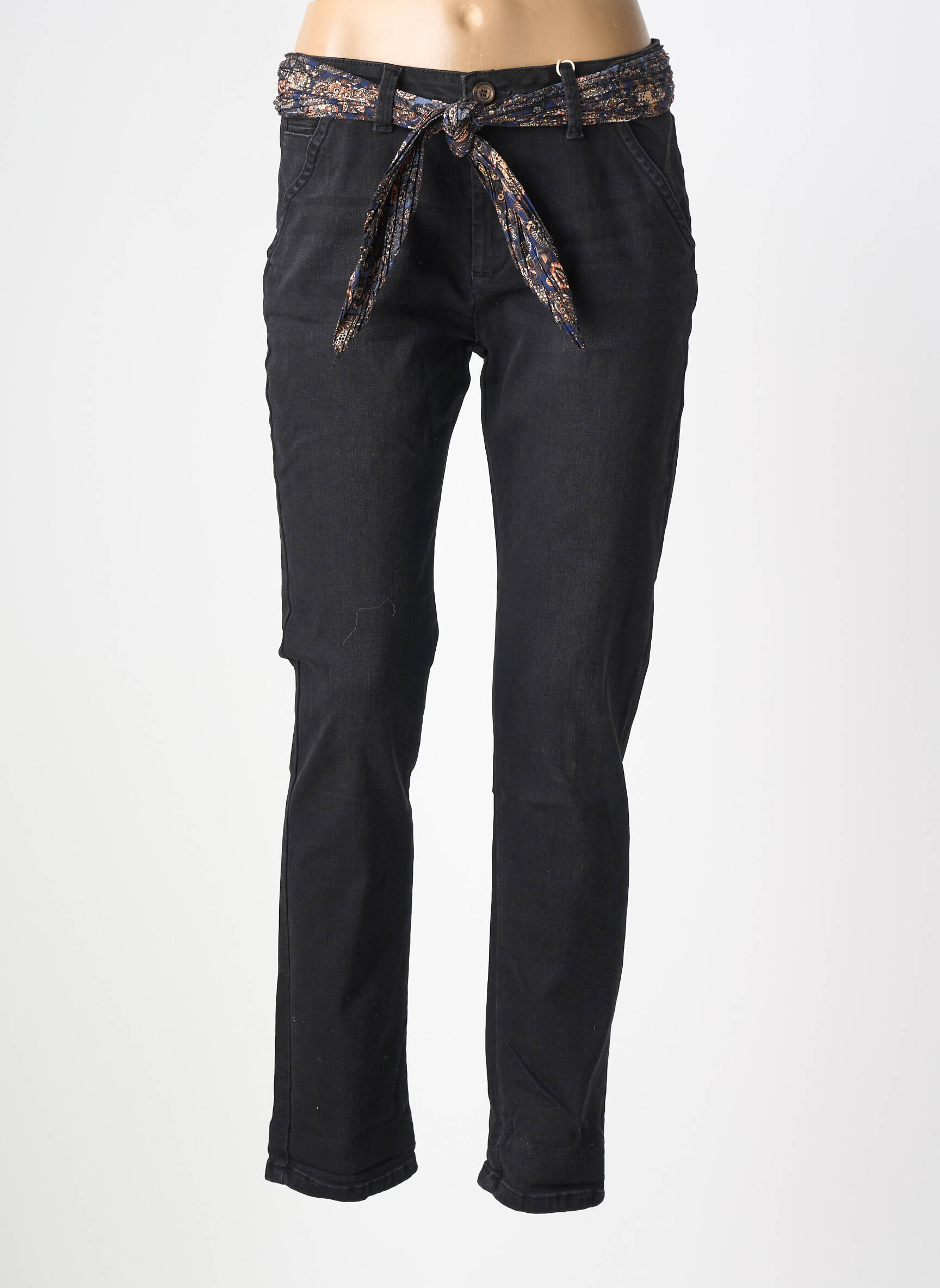 Jeans coupe slim stretch taille normale noir MAISON ONADO femme
