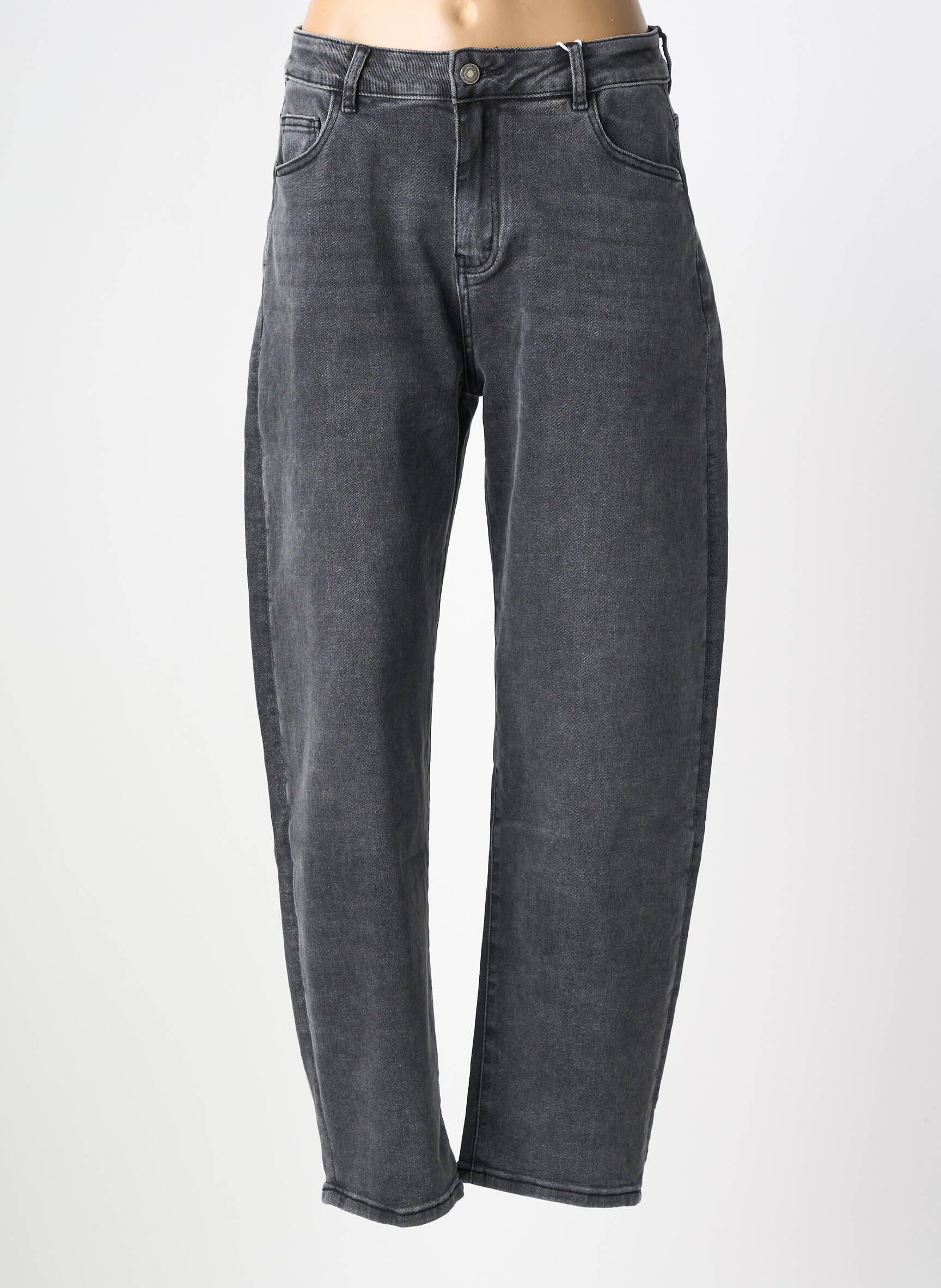 Jeans coupe large stretch taille normale noir HELLO MISS femme