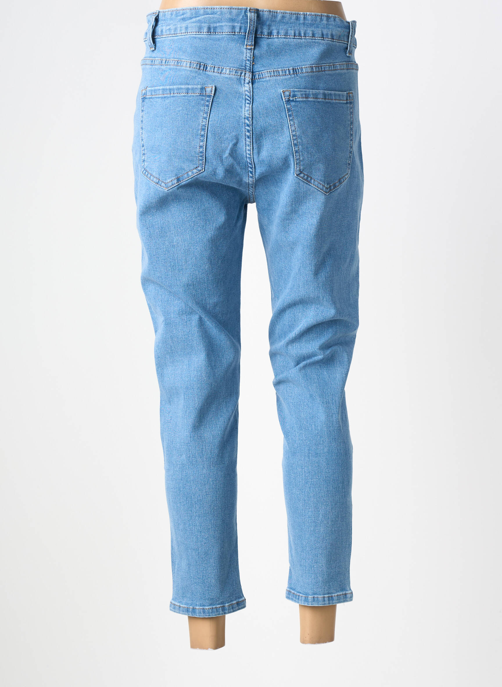 Jeans coupe slim stretch taille normale bleu B.S JEANS femme