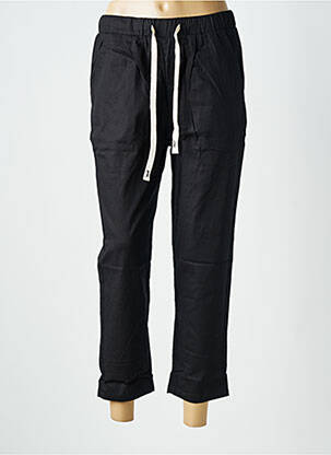 Pantalon 7/8 taille élastique taille normale noir WORLD FASHION femme