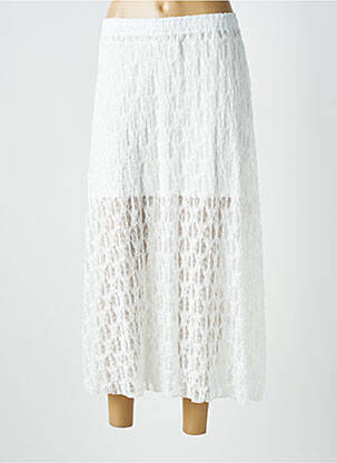 Jupe longue coupe fluide blanc MADE IN ITALY femme