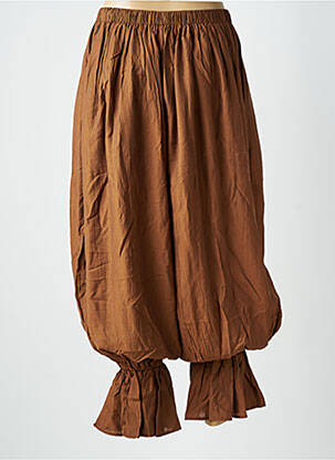 Pantalon large tissage popeline taille normale marron LOVIKA femme
