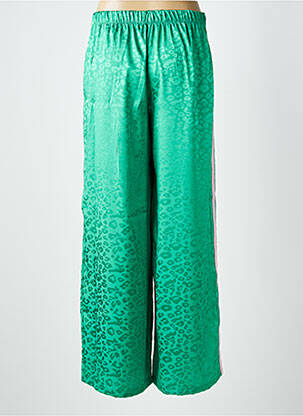 Pantalon large coupe fluide taille normale vert AMY&CLO femme