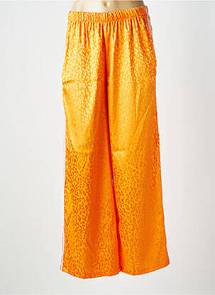 Pantalon large coupe fluide taille normale orange AMY&CLO femme