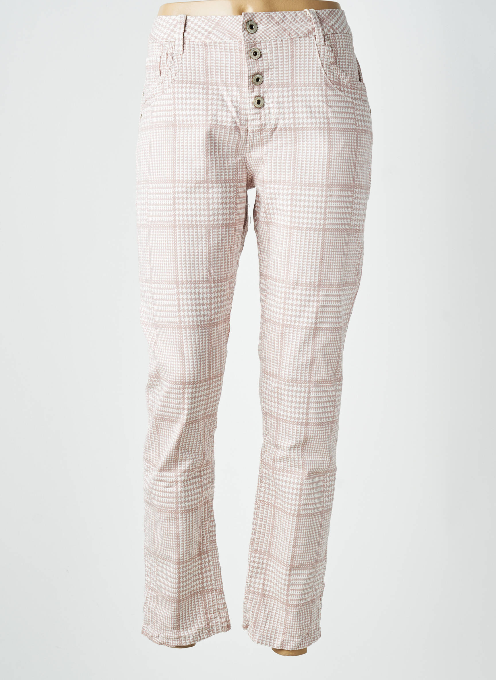 Jeans coupe slim stretch taille normale rose KAROSTAR femme