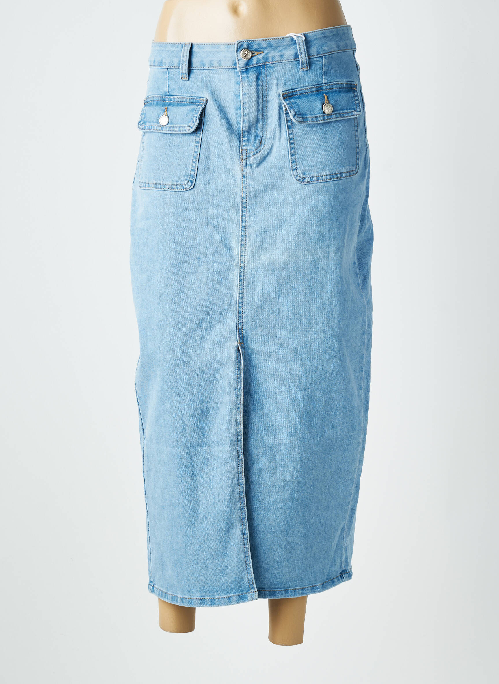 Jupe longue taille normale bleu MONDAY femme
