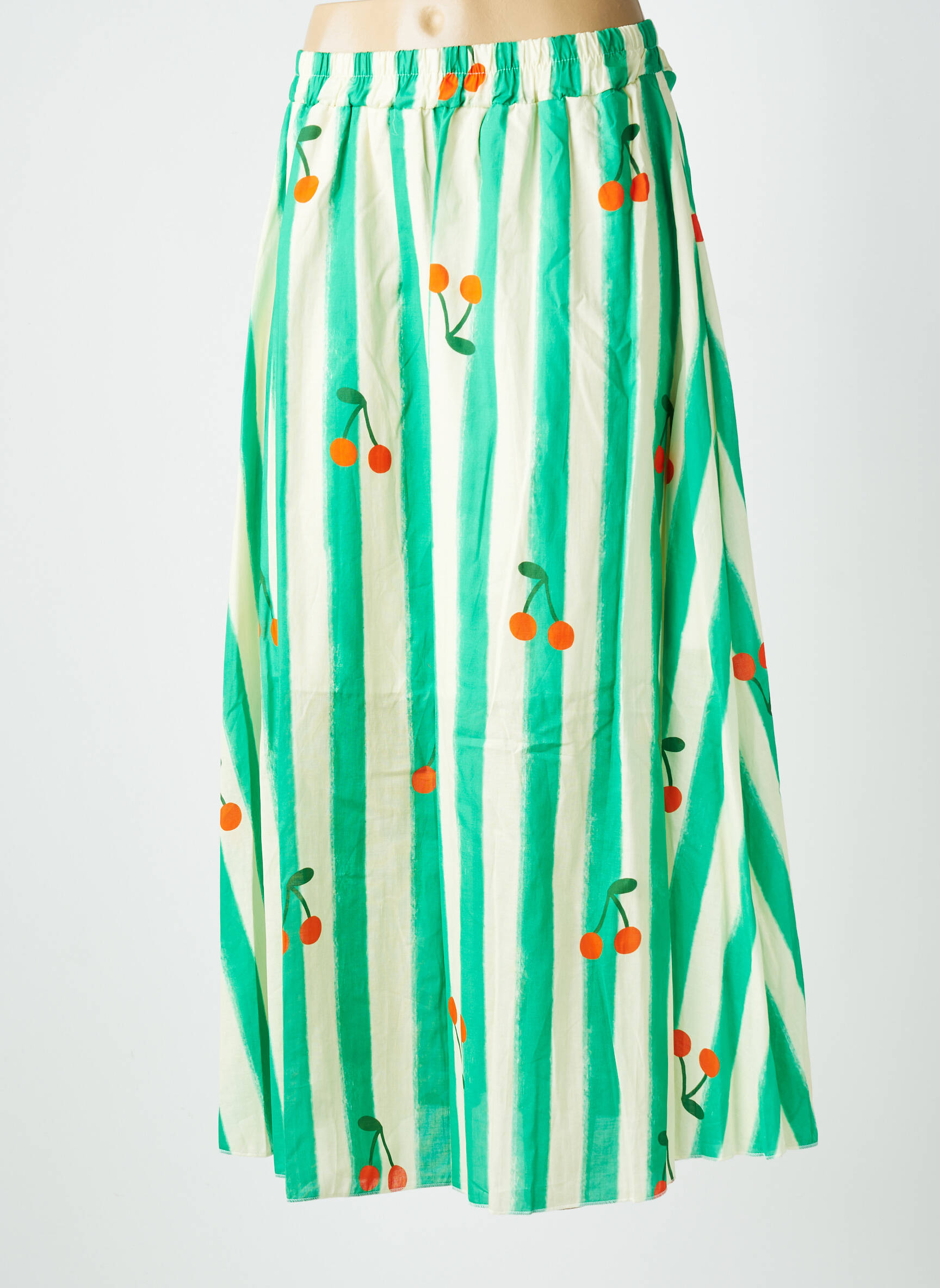 Jupe longue coupe fluide vert APRIL VINTAGE femme