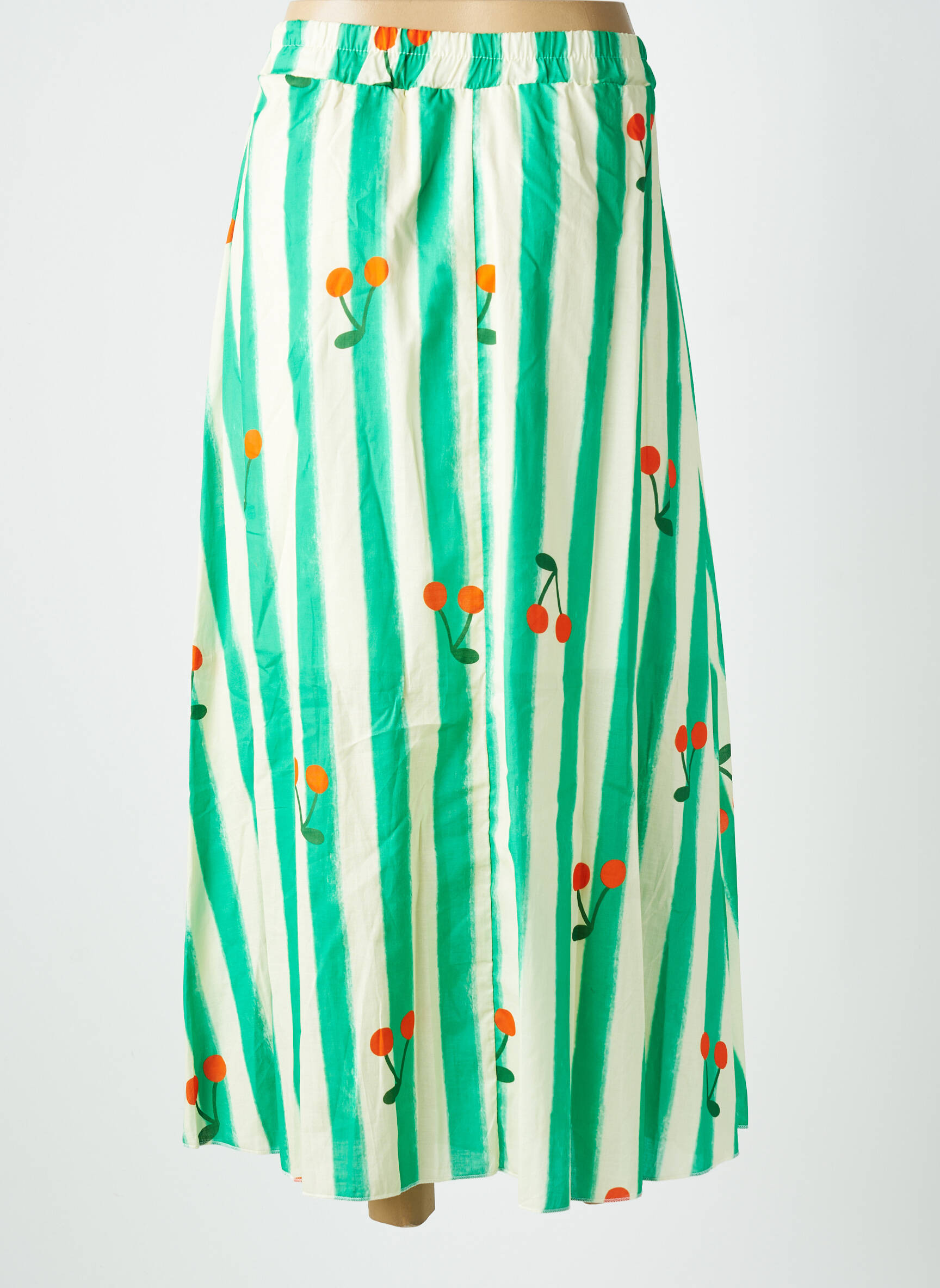 Jupe longue coupe fluide vert APRIL VINTAGE femme