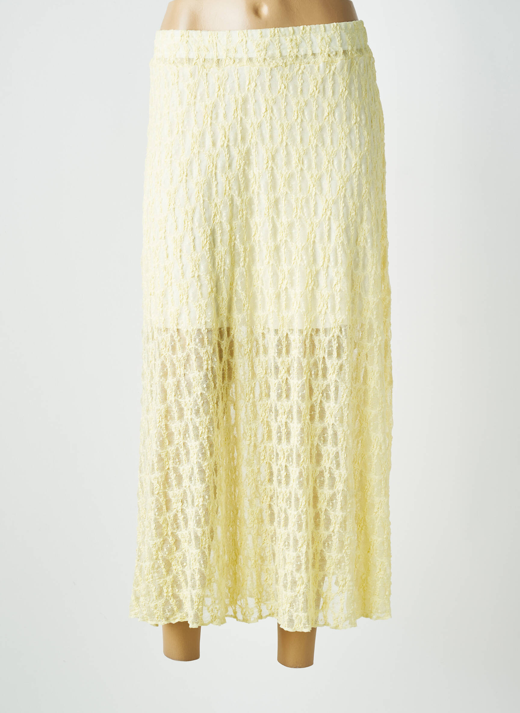 Jupe longue coupe fluide jaune MADE IN ITALY femme