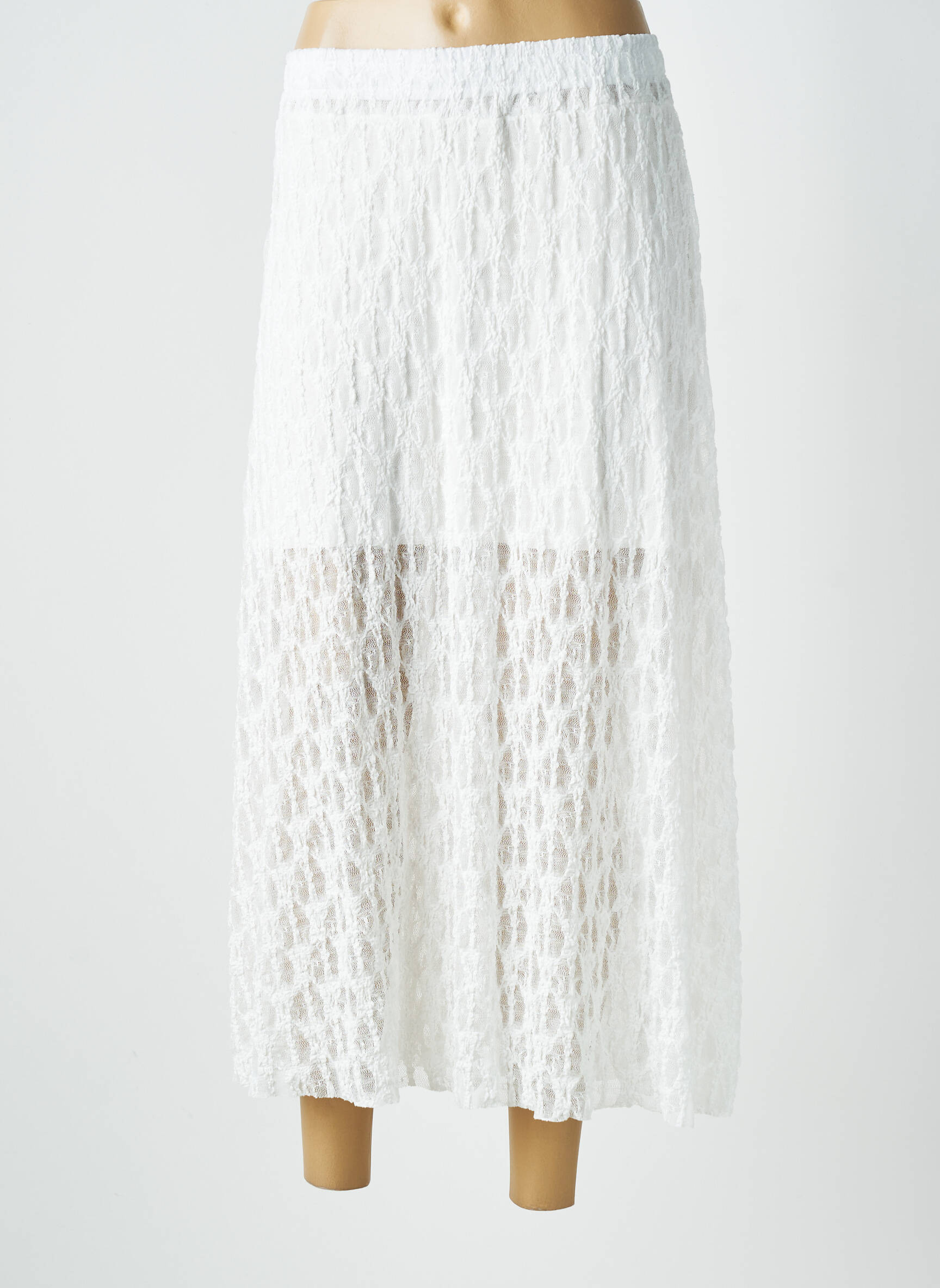 Jupe longue coupe fluide blanc MADE IN ITALY femme