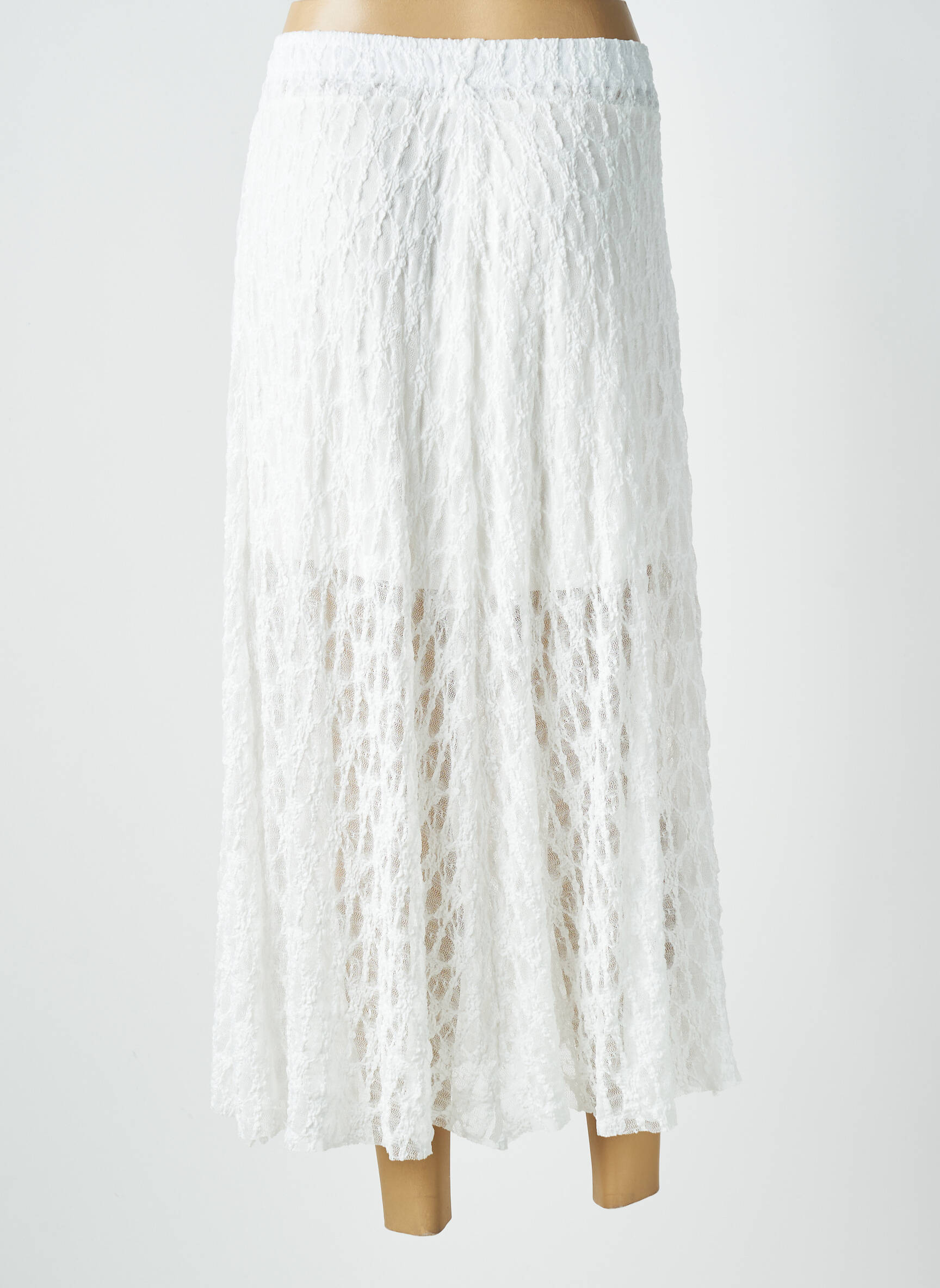 Jupe longue coupe fluide blanc MADE IN ITALY femme