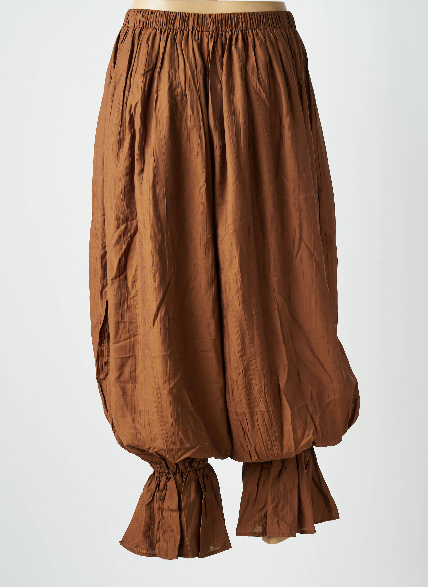 Pantalon large tissage popeline taille normale marron LOVIKA femme
